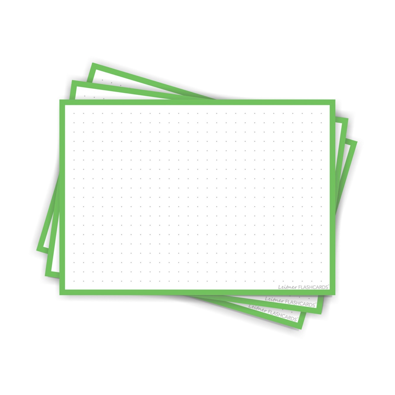 Leitner Flashcards A6 Dotted Groen
