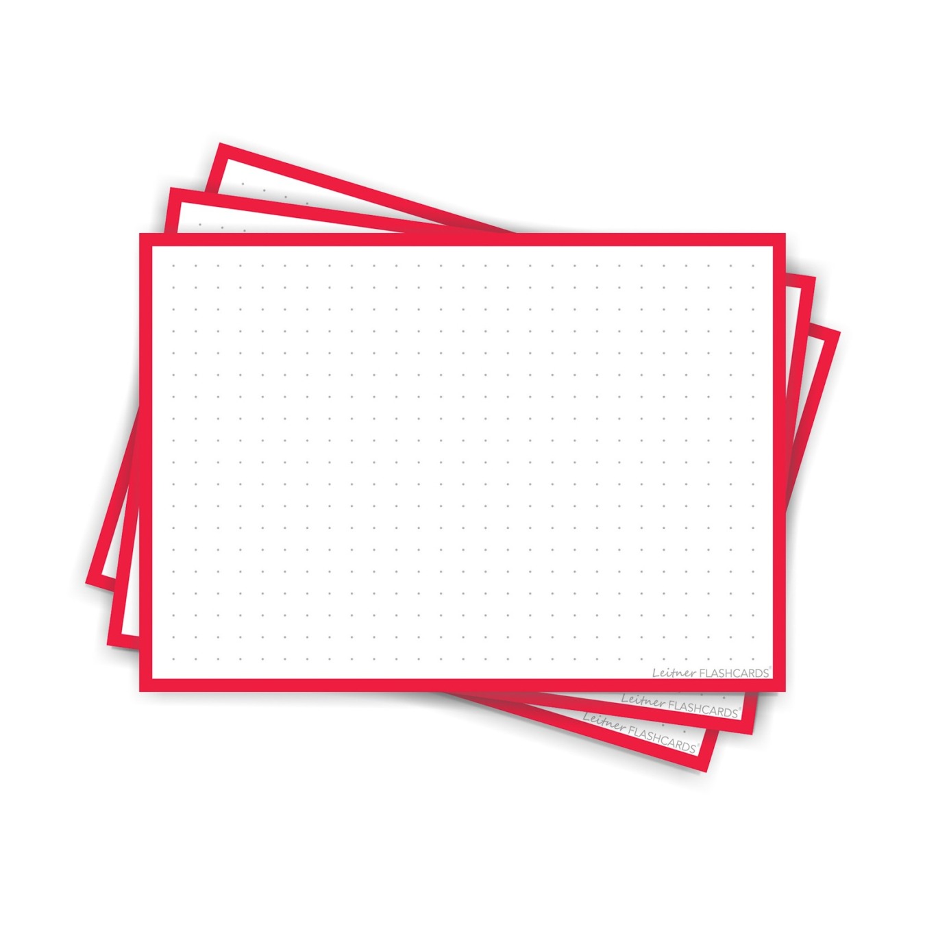 Leitner Flashcards A6 Dotted Rood