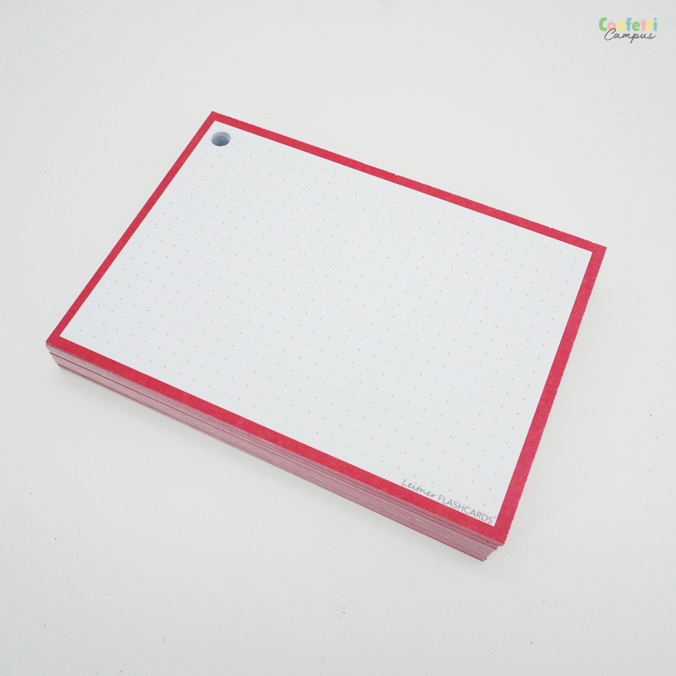 Leitner Flashcards A6 Dotted Rood