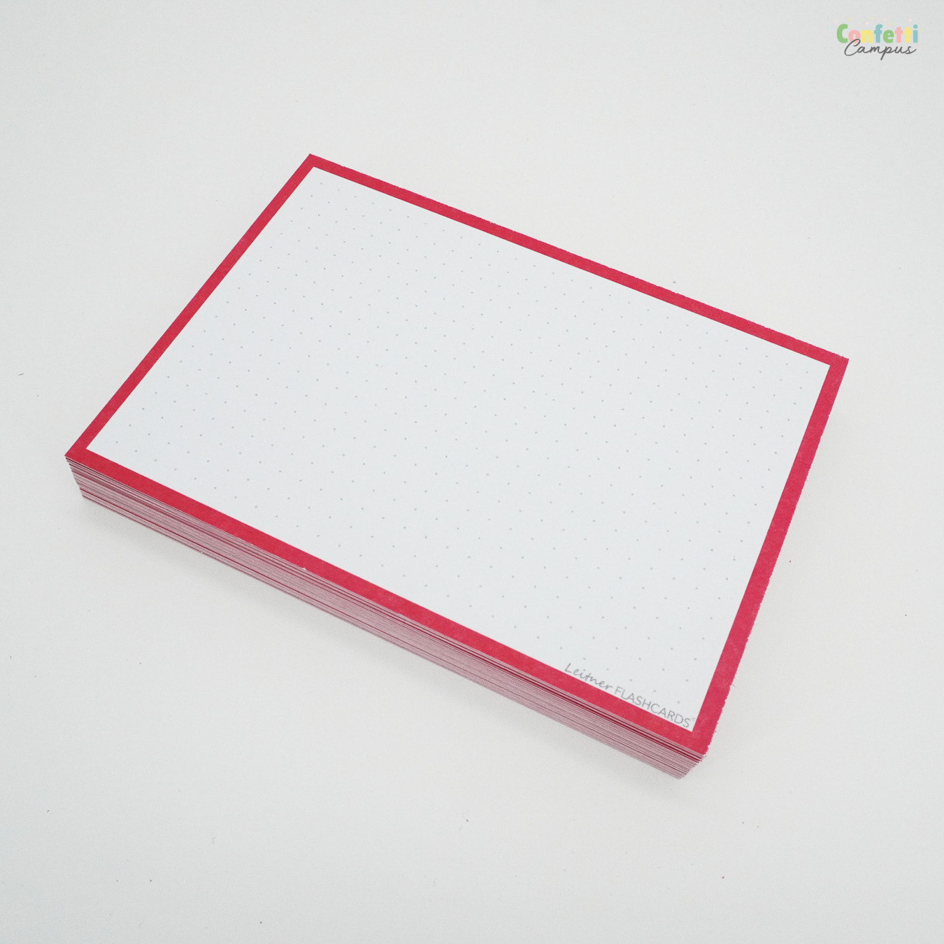 Leitner Flashcards A6 Dotted Rood