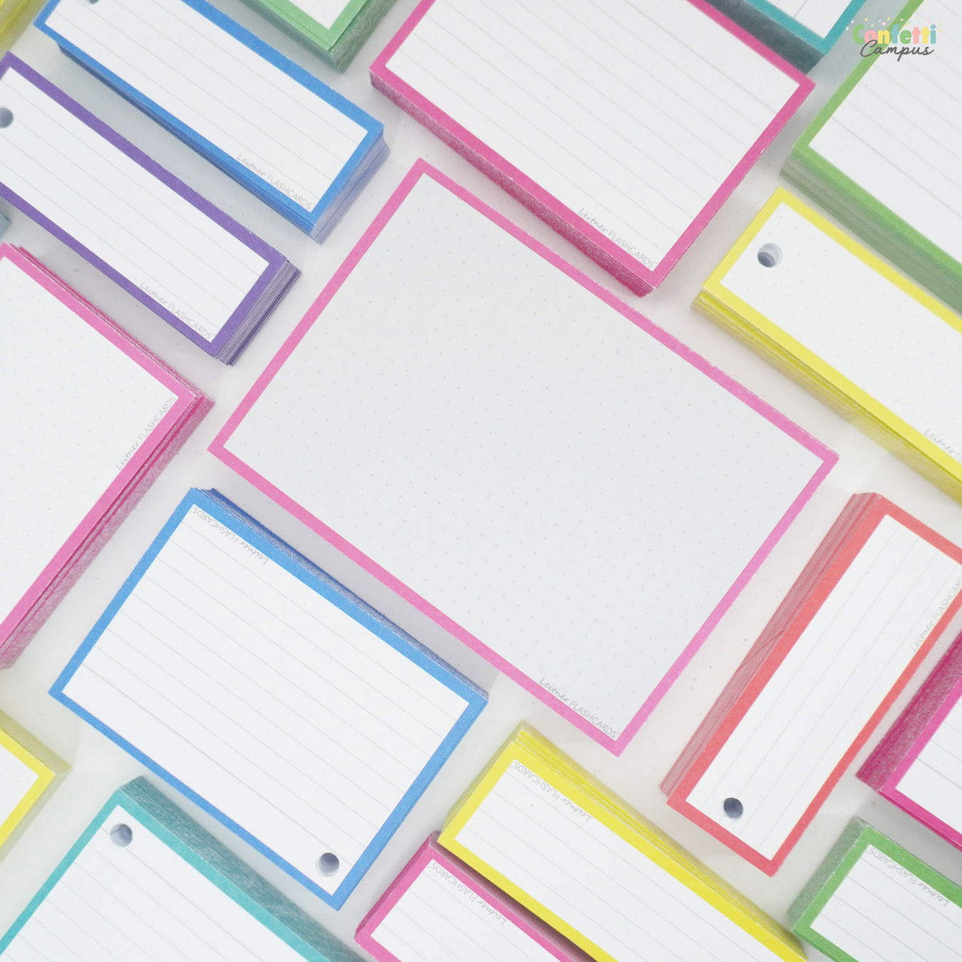 Leitner Flashcards A6 Dotted Roze