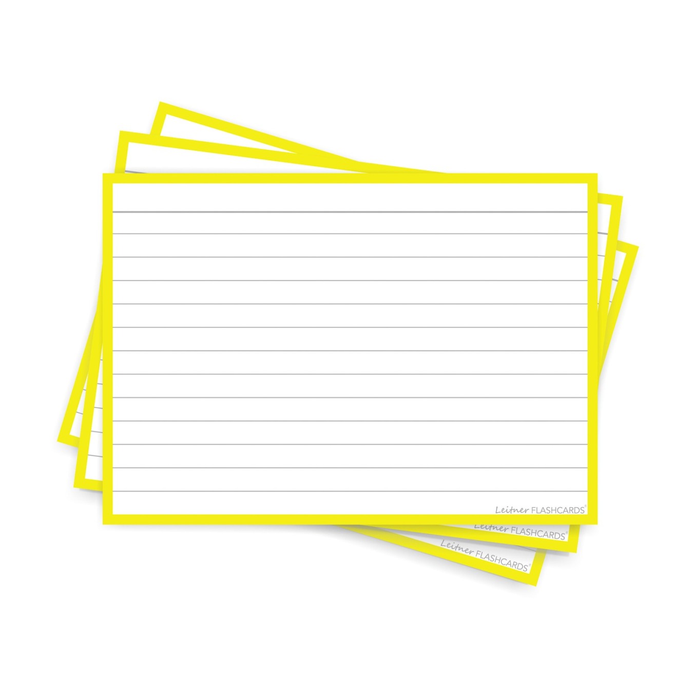 Leitner Flashcards A6 Gelinieerd Geel