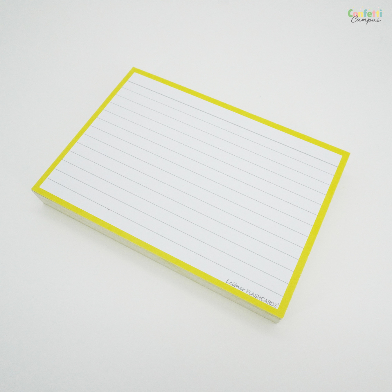 Leitner Flashcards A6 Gelinieerd Geel