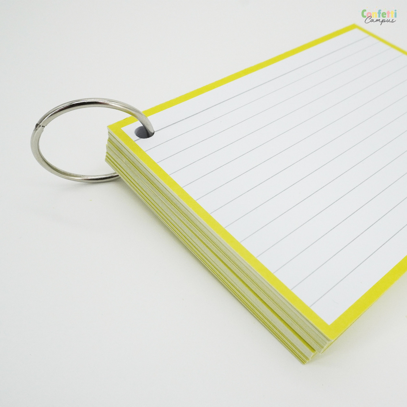 Leitner Flashcards A6 Gelinieerd Geel