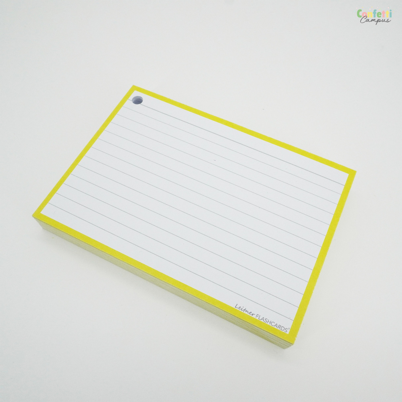 Leitner Flashcards A6 Gelinieerd Geel