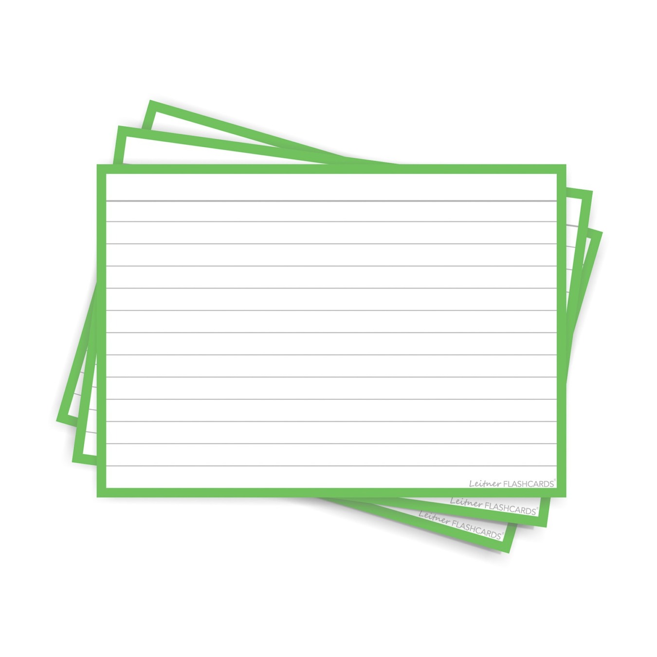 Leitner Flashcards A6 Gelinieerd Groen