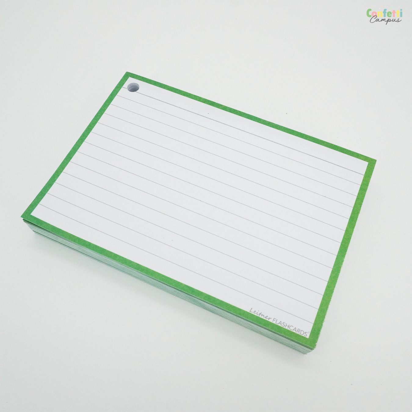 Leitner Flashcards A6 Gelinieerd Groen