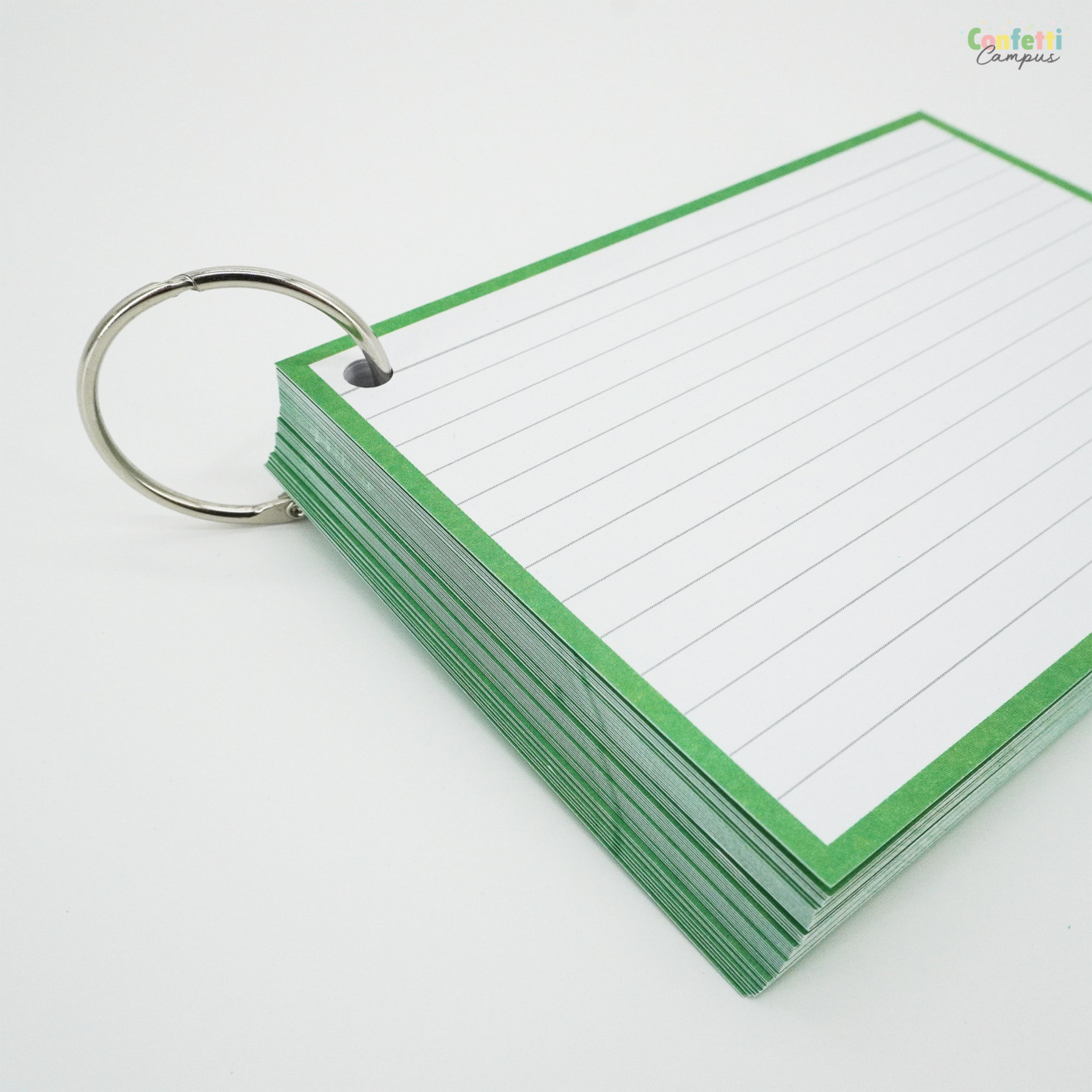 Leitner Flashcards A6 Gelinieerd Groen