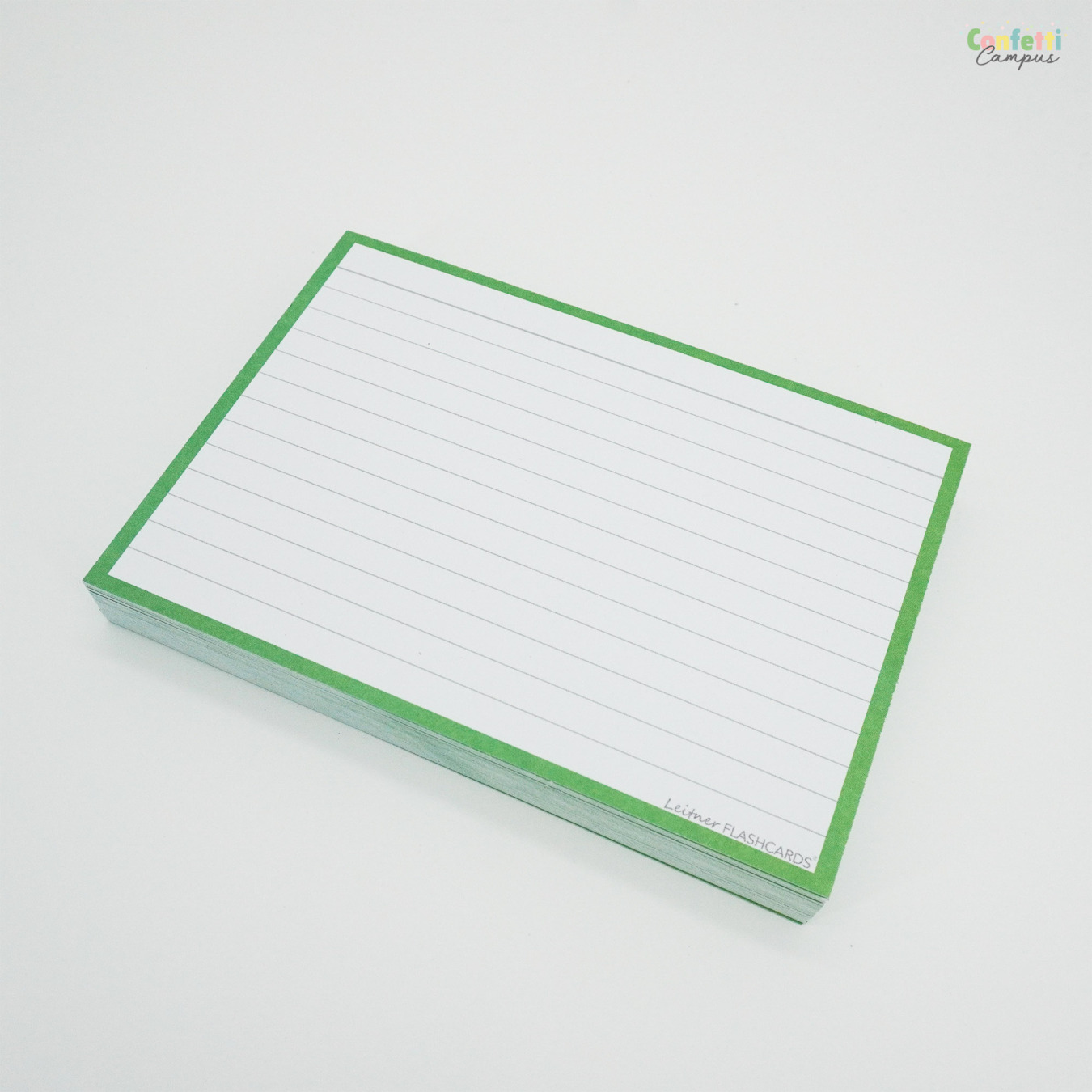 Leitner Flashcards A6 Gelinieerd Groen