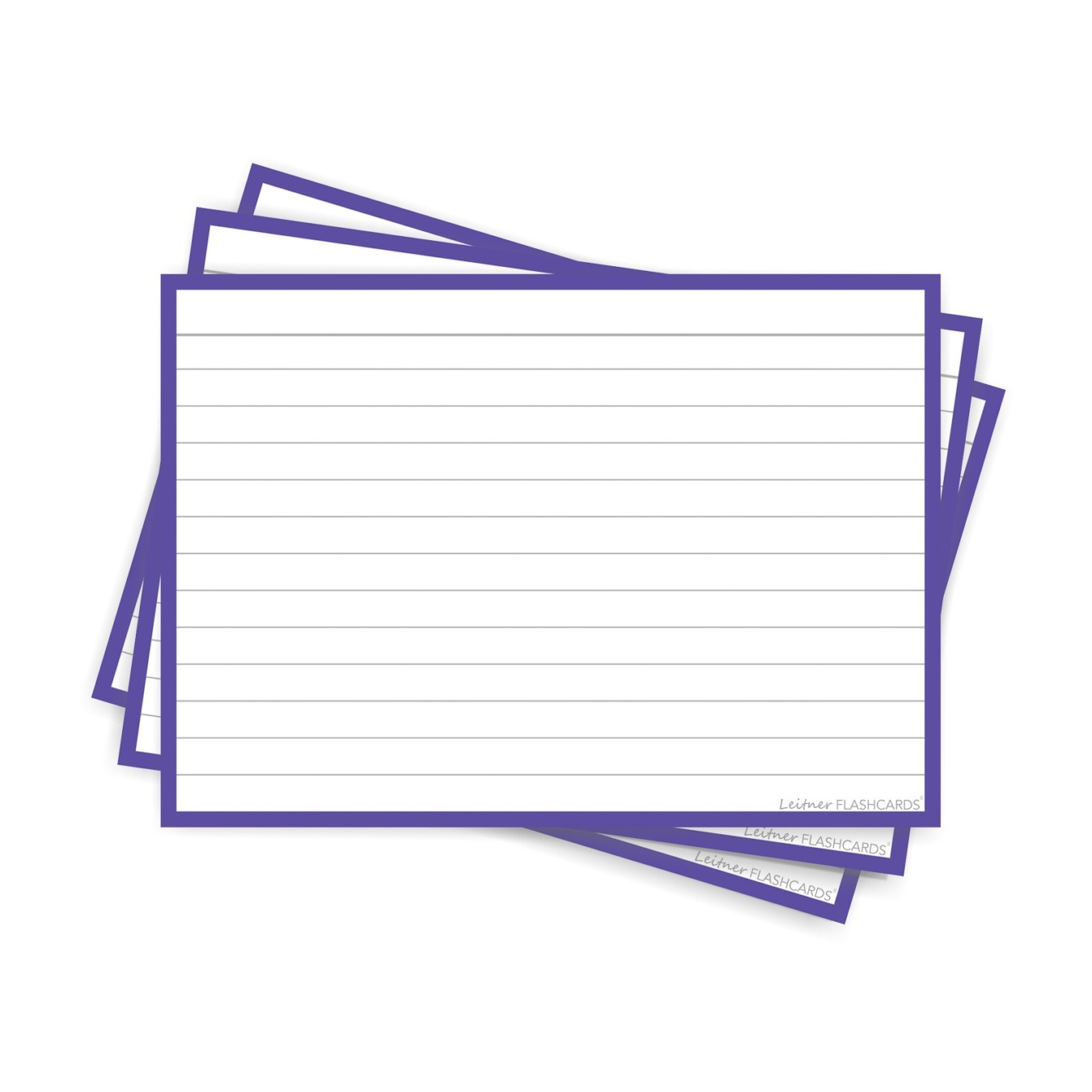 Leitner Flashcards A6 Gelinieerd Paars