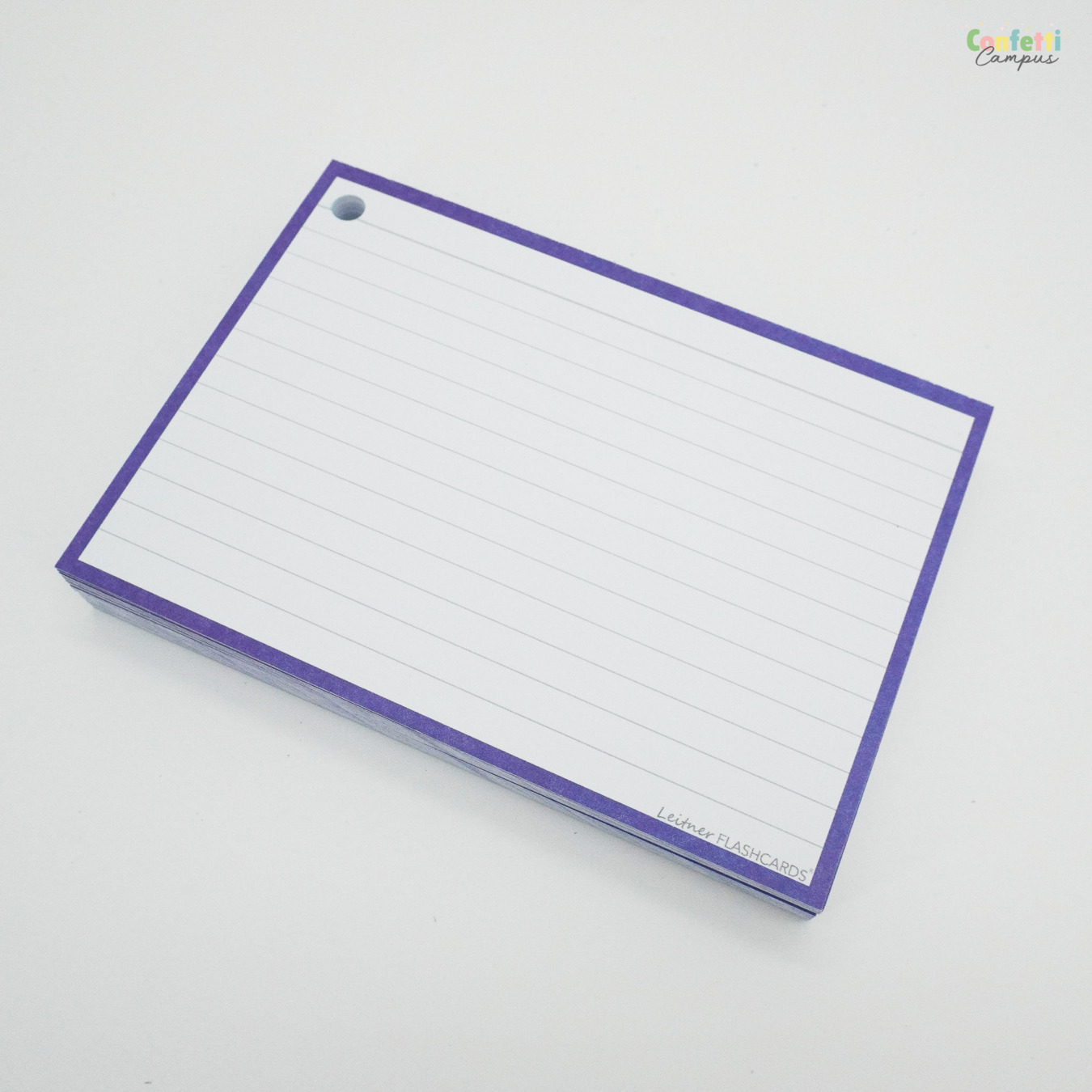 Leitner Flashcards A6 Gelinieerd Paars