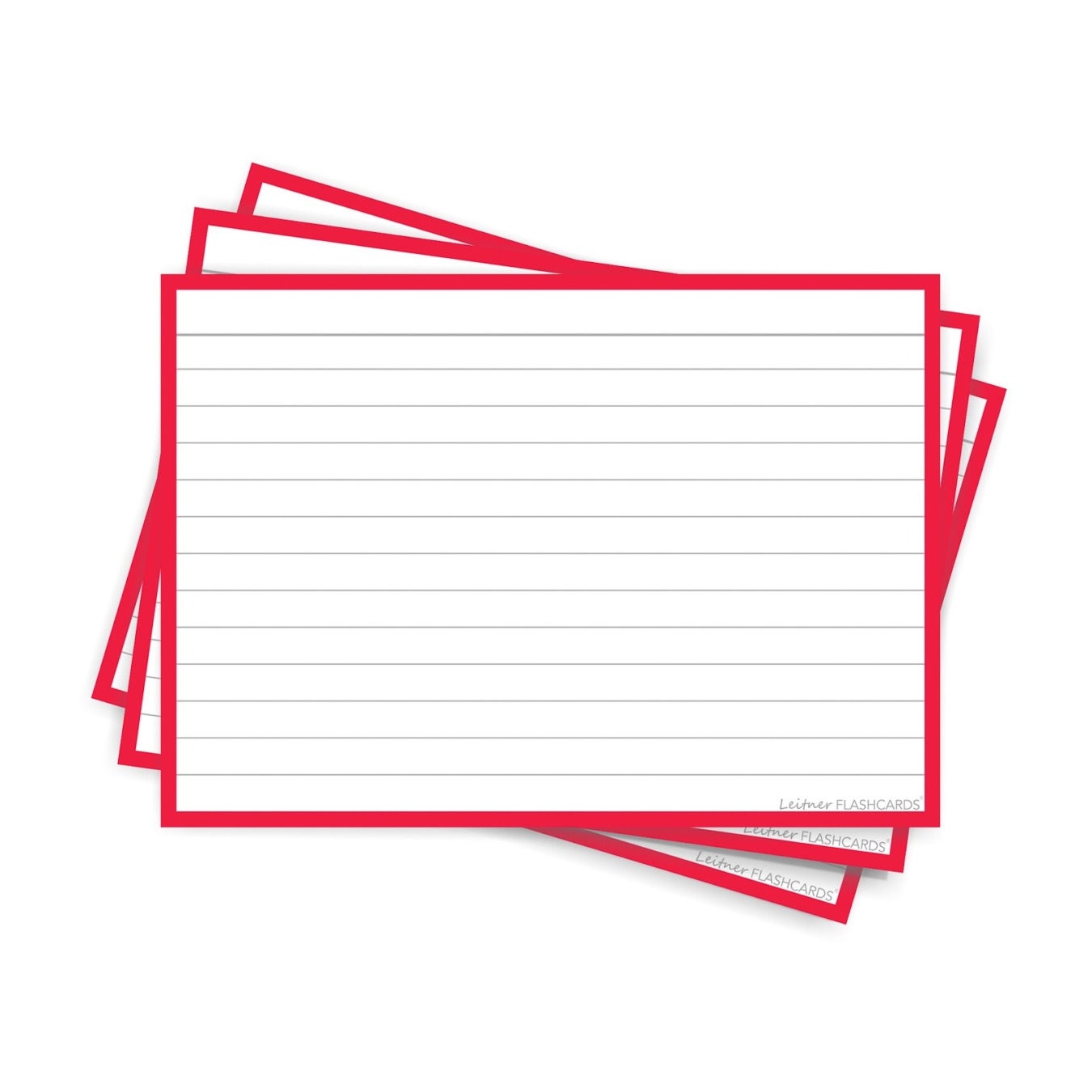 Leitner Flashcards A6 Gelinieerd Rood