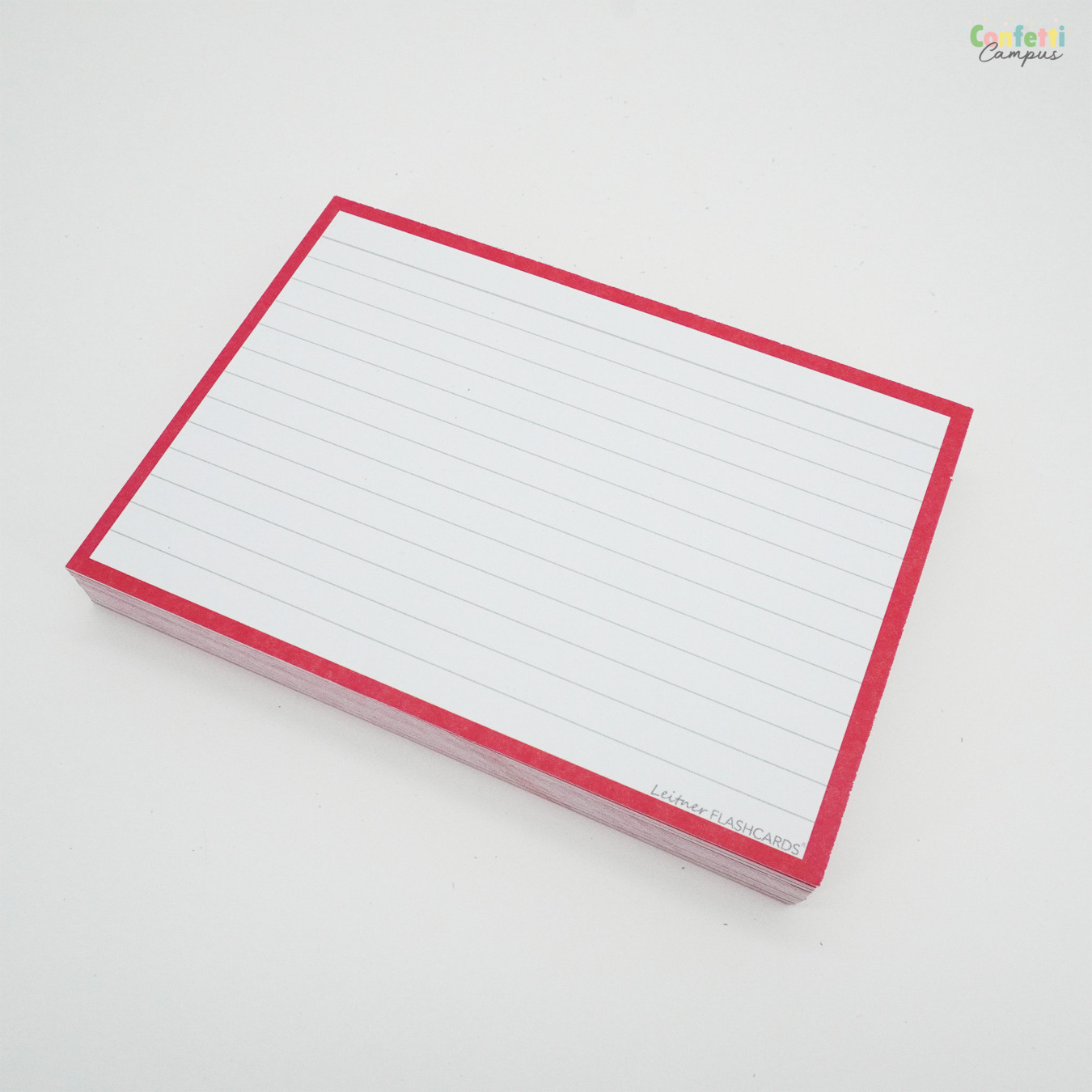 Leitner Flashcards A6 Gelinieerd Rood