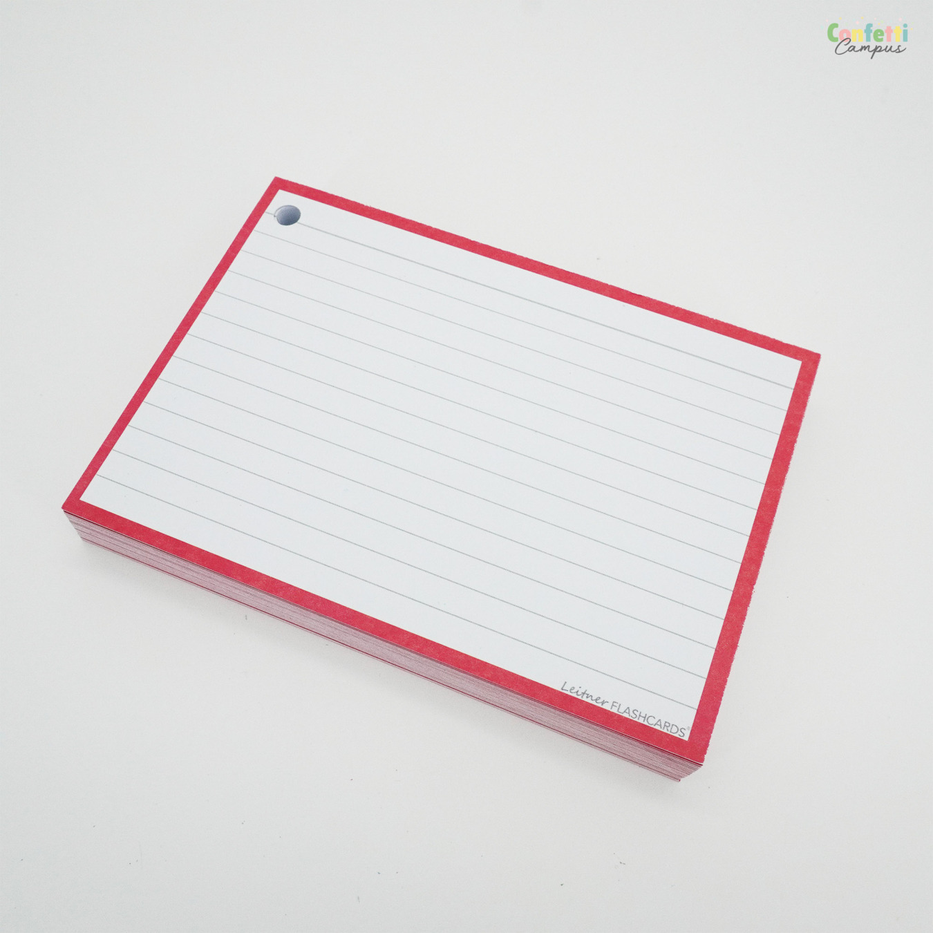 Leitner Flashcards A6 Gelinieerd Rood