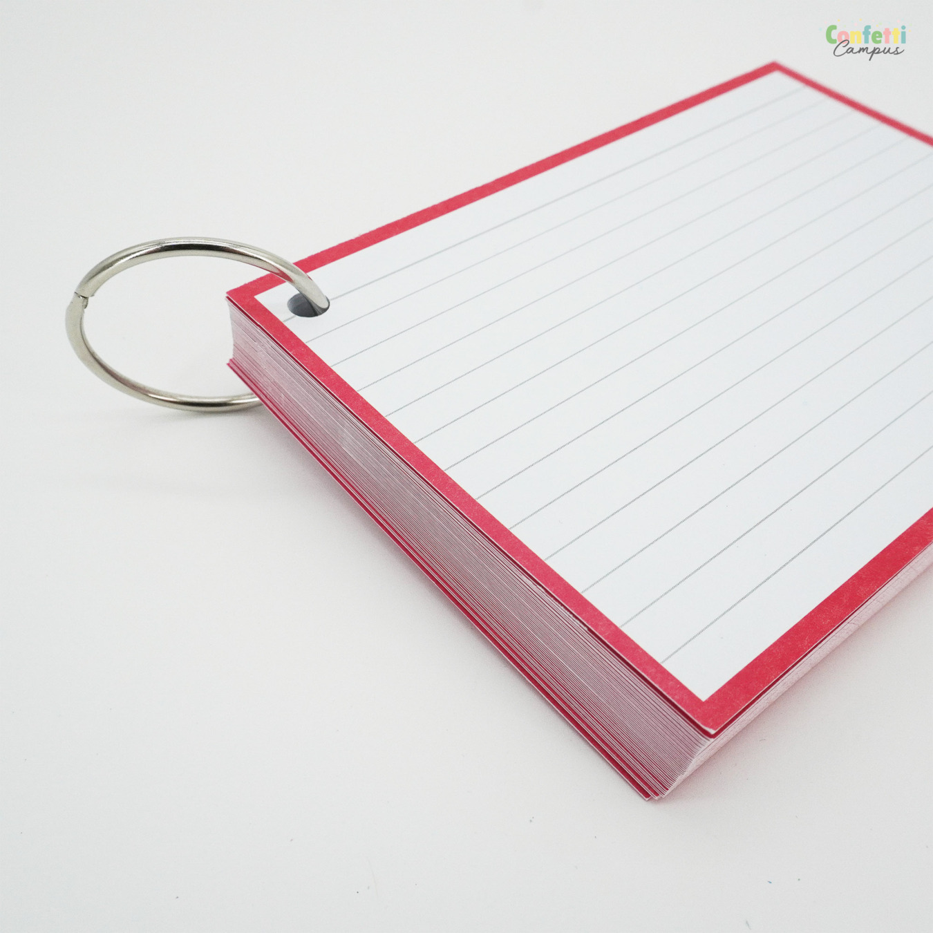 Leitner Flashcards A6 Gelinieerd Rood