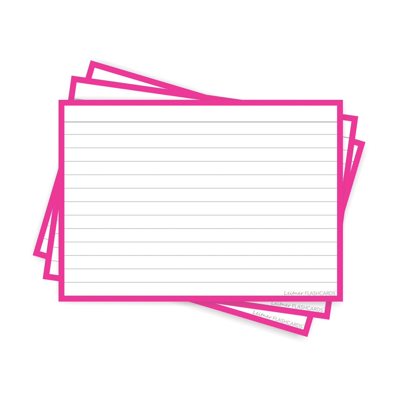 Leitner Flashcards A6 Gelinieerd Roze