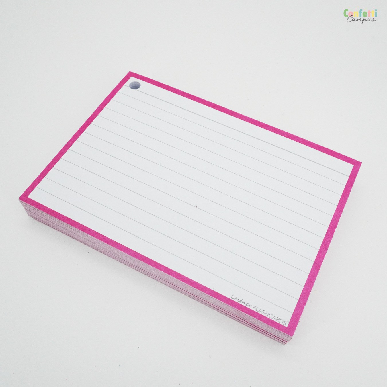 Leitner Flashcards A6 Gelinieerd Roze