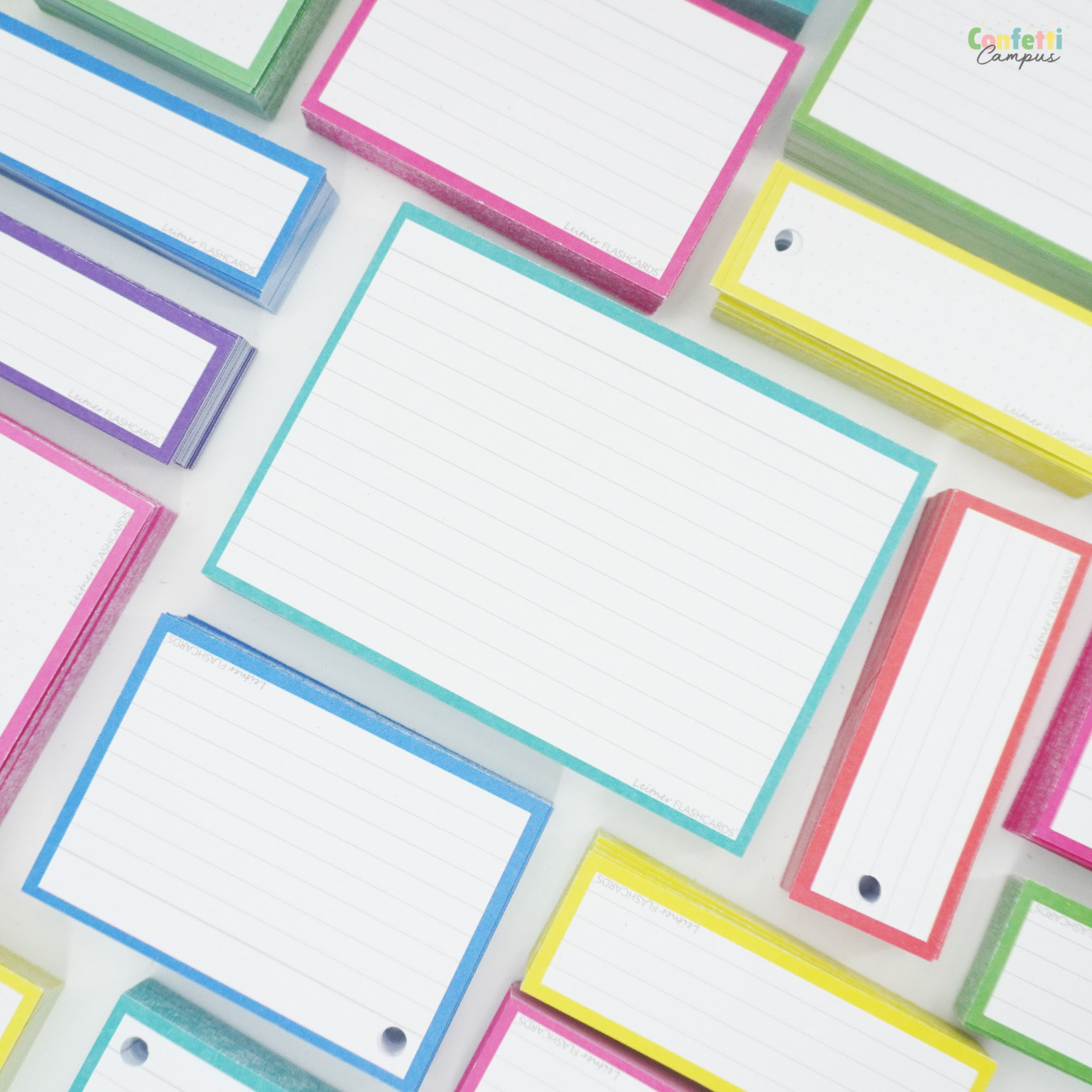 Leitner Flashcards A6 Gelinieerd Turquoise