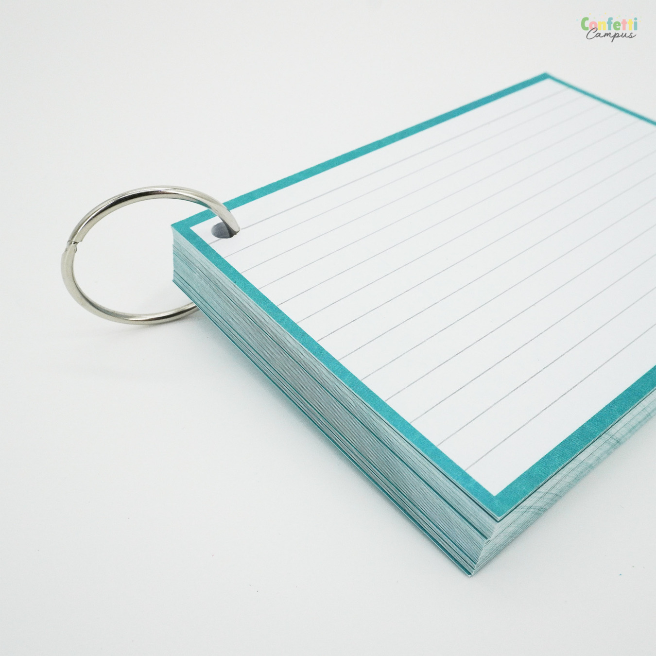 Leitner Flashcards A6 Gelinieerd Turquoise