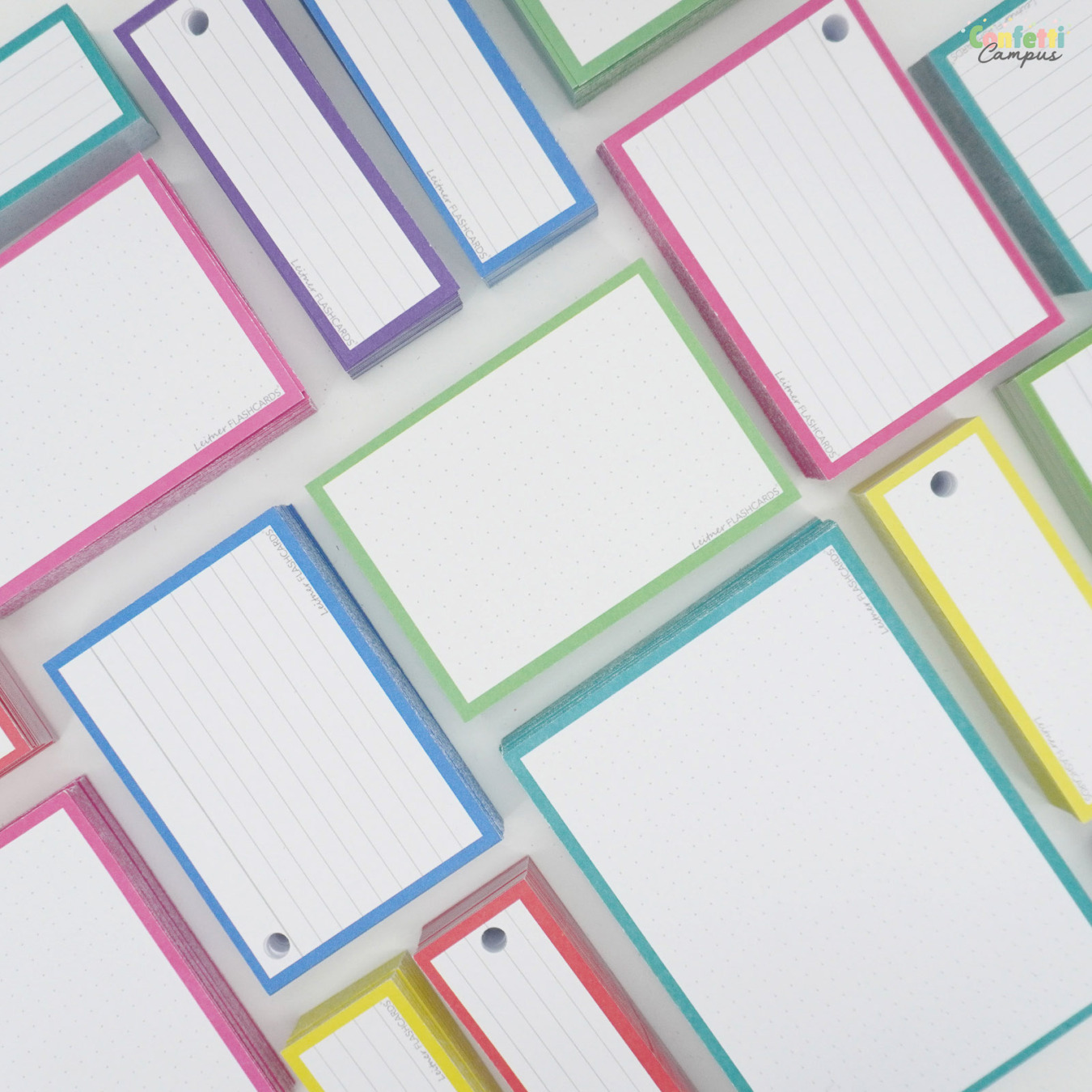 Leitner Flashcards A7 Dotted Groen