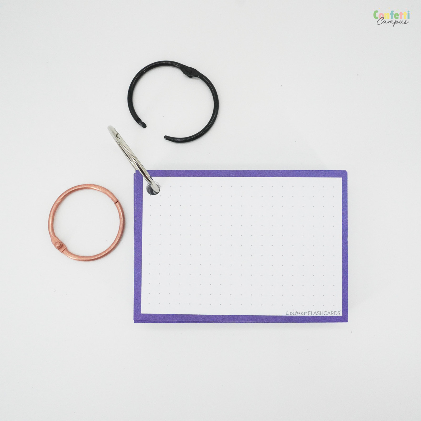 Leitner Flashcards A7 Dotted Paars