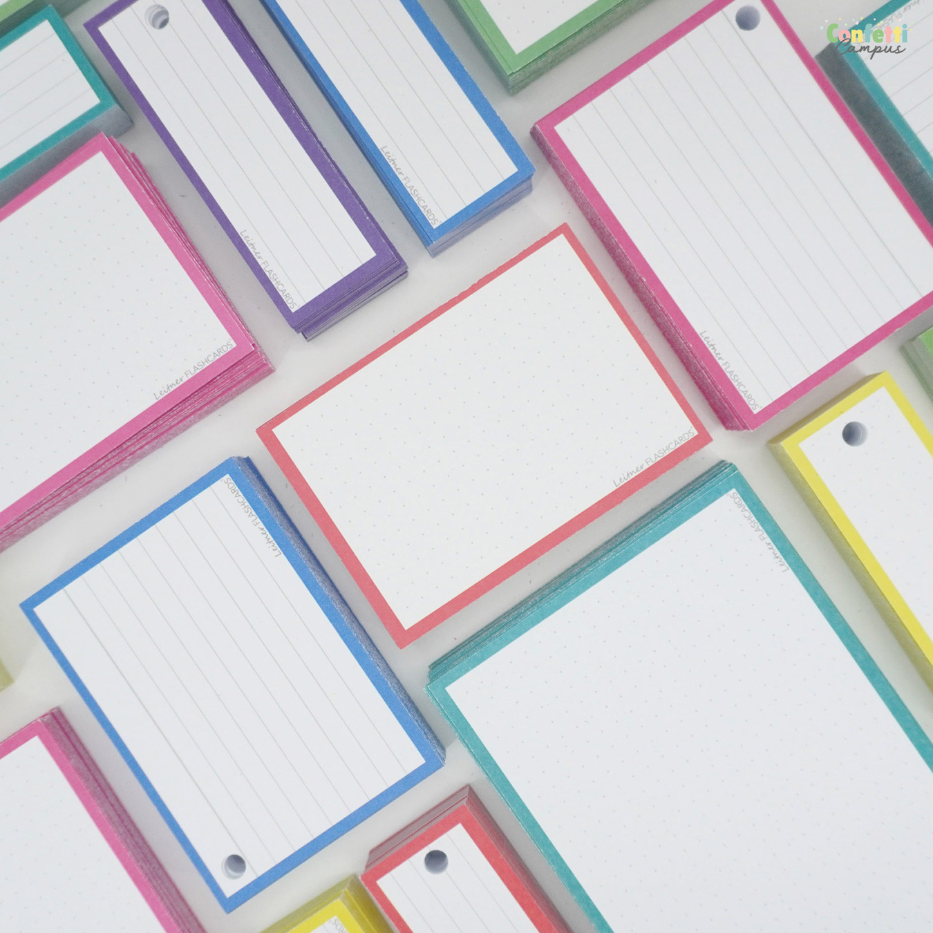 Leitner Flashcards A7 Dotted Rood