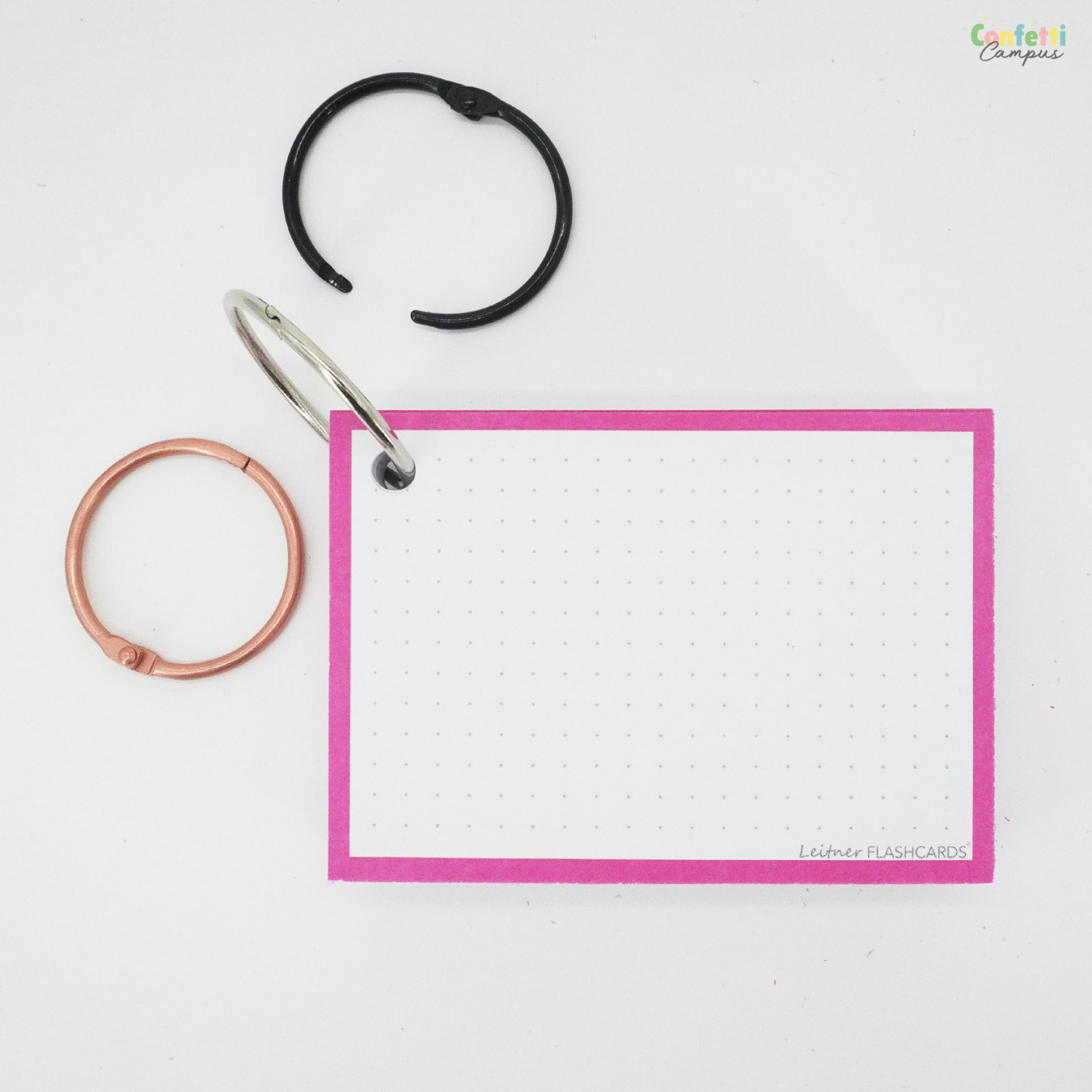 Leitner Flashcards A7 Dotted Roze