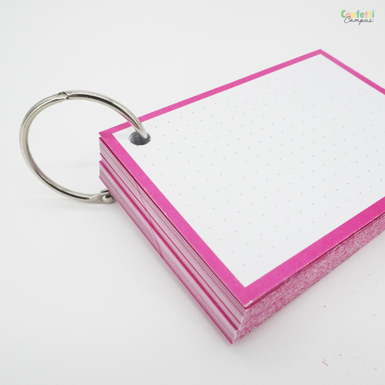 Leitner Flashcards A7 Dotted Roze