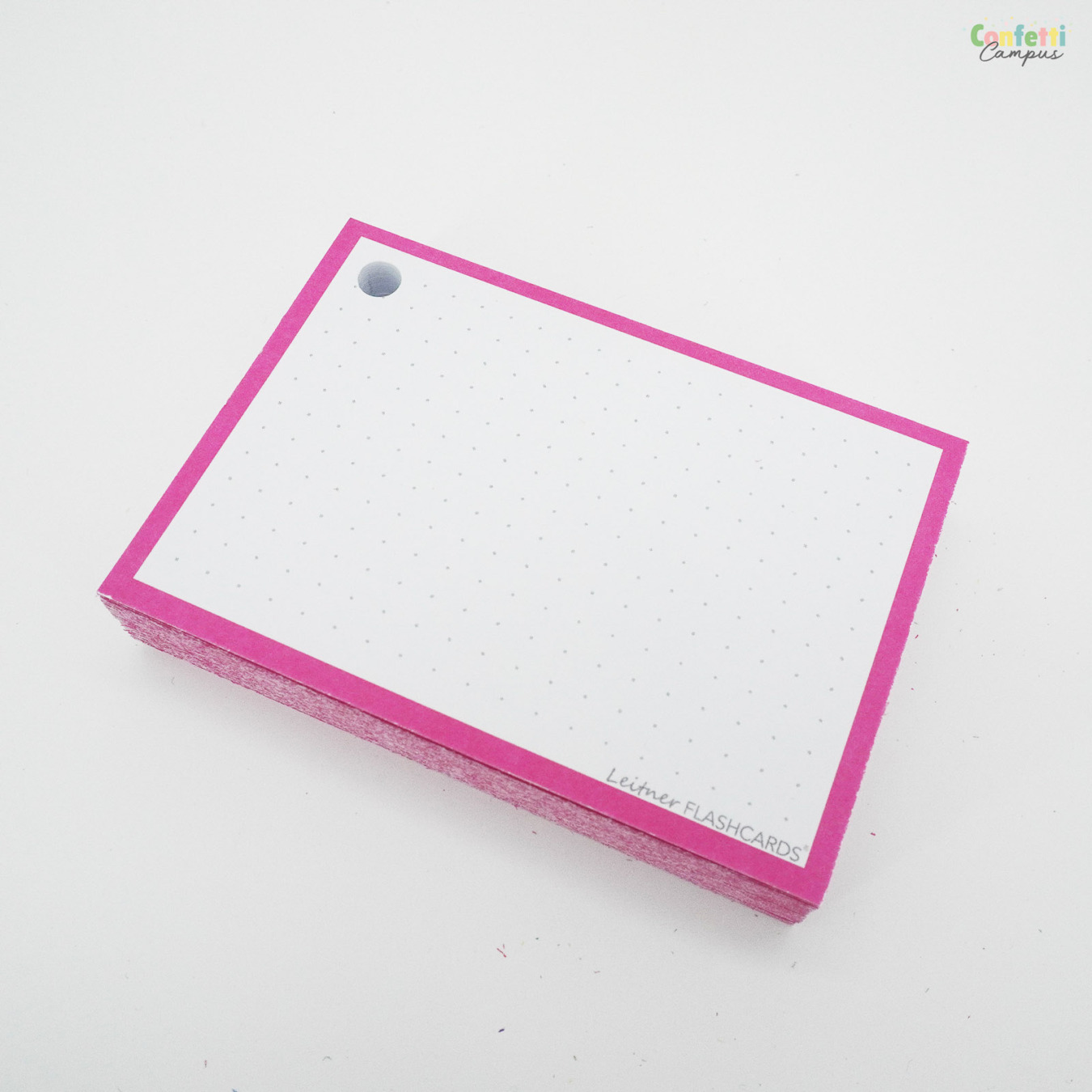 Leitner Flashcards A7 Dotted Roze