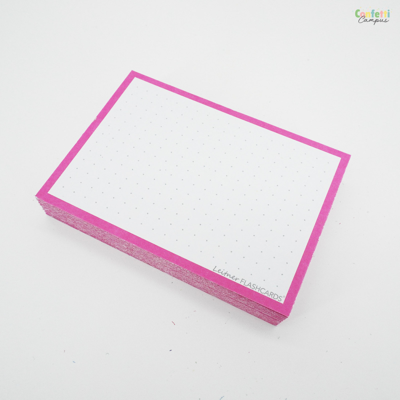 Leitner Flashcards A7 Dotted Roze