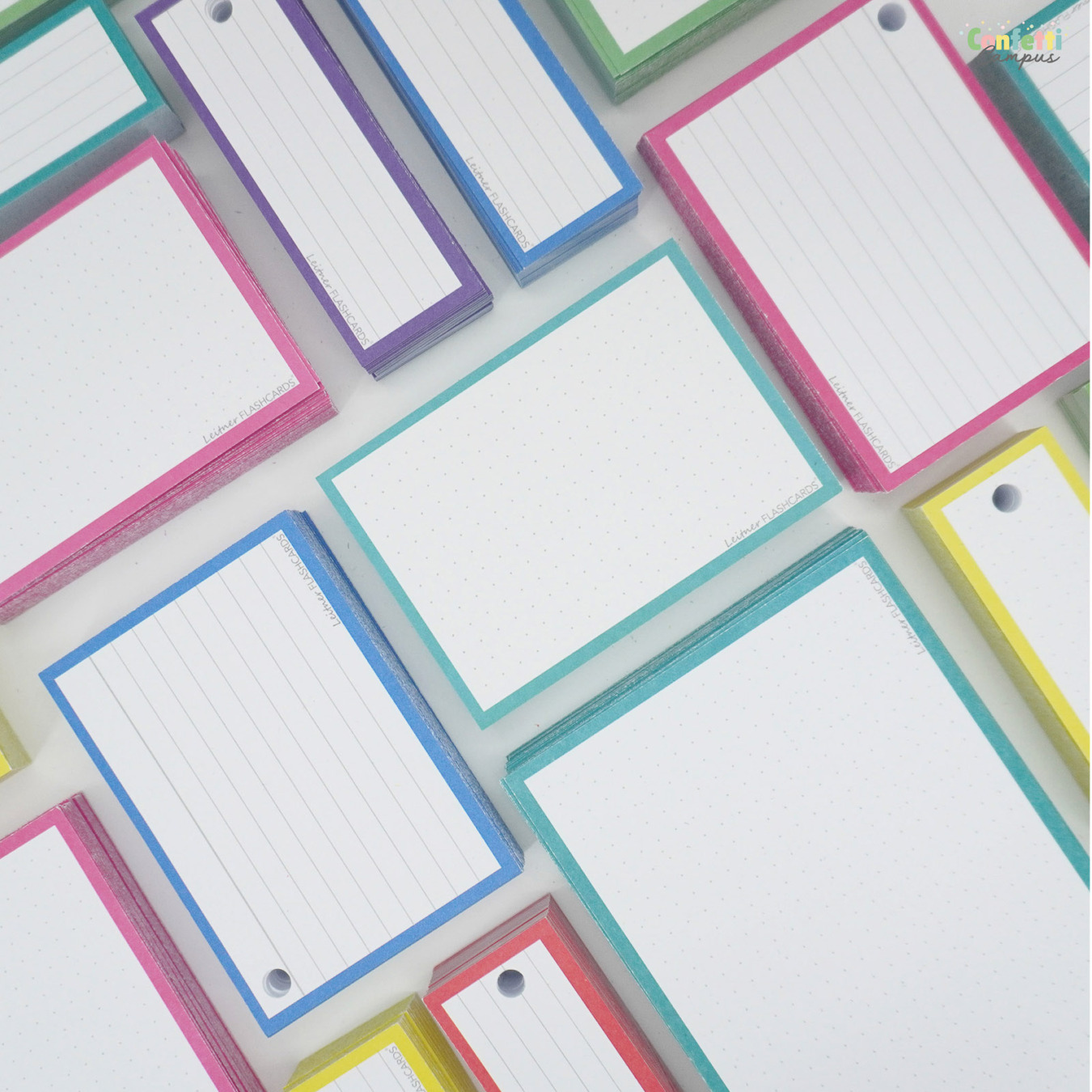 Leitner Flashcards A7 Dotted Turquoise-2