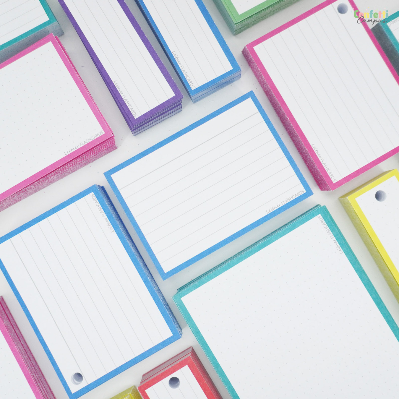 Leitner Flashcards A7 Gelinieerd Blauw