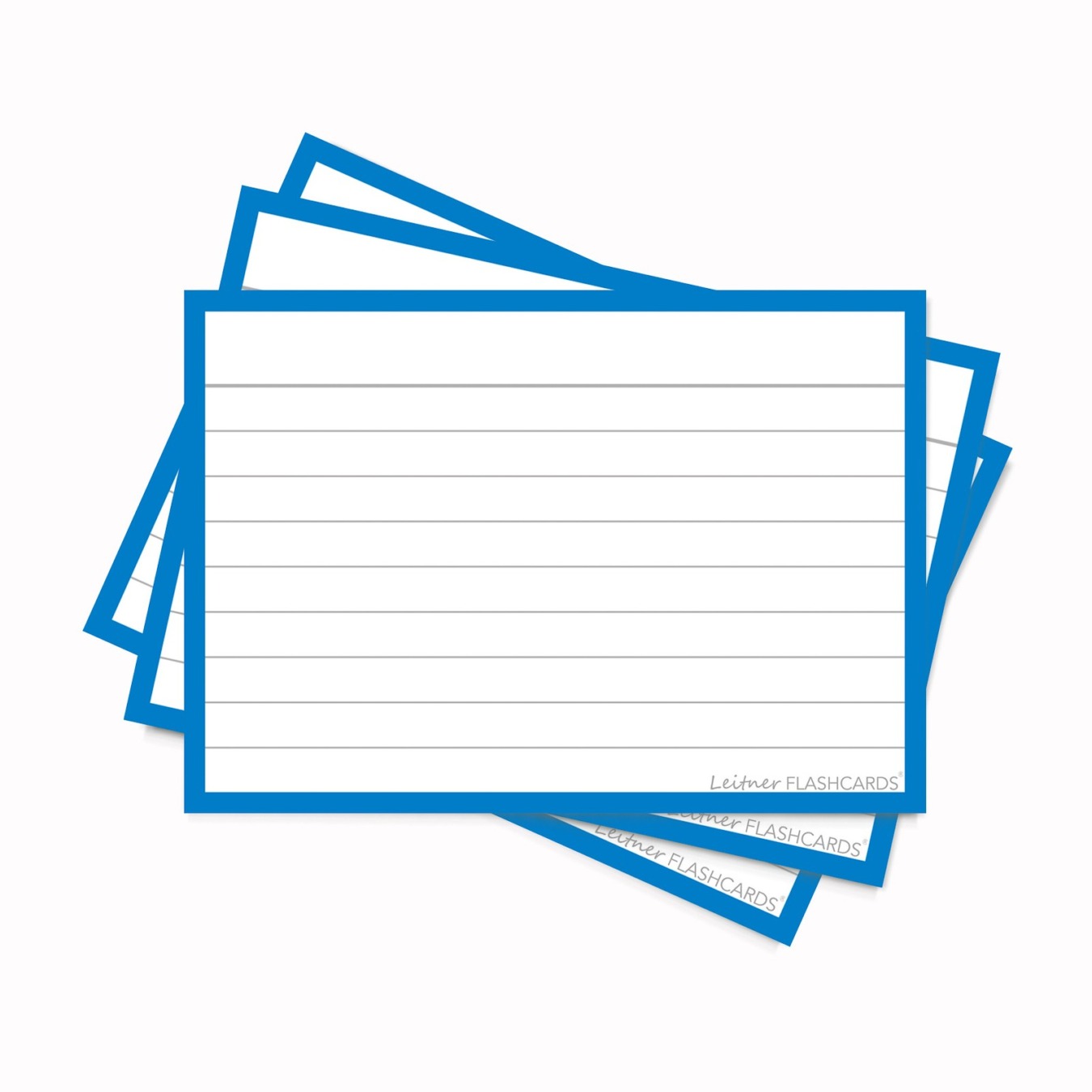 Leitner Flashcards A7 Gelinieerd Blauw