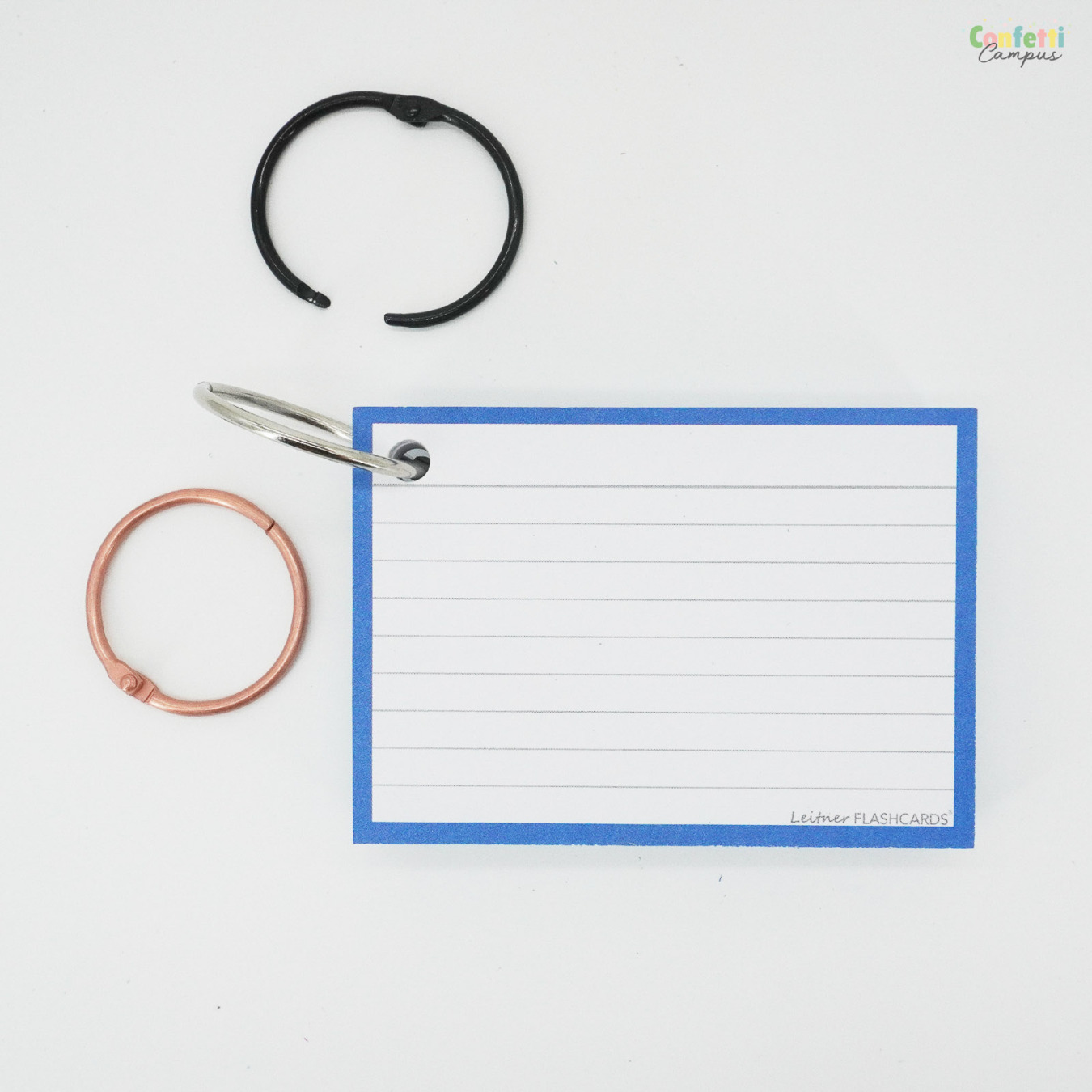 Leitner Flashcards A7 Gelinieerd Blauw