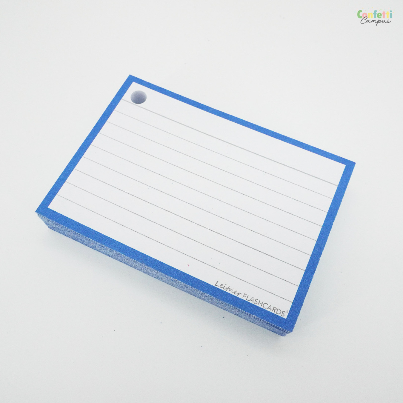 Leitner Flashcards A7 Gelinieerd Blauw