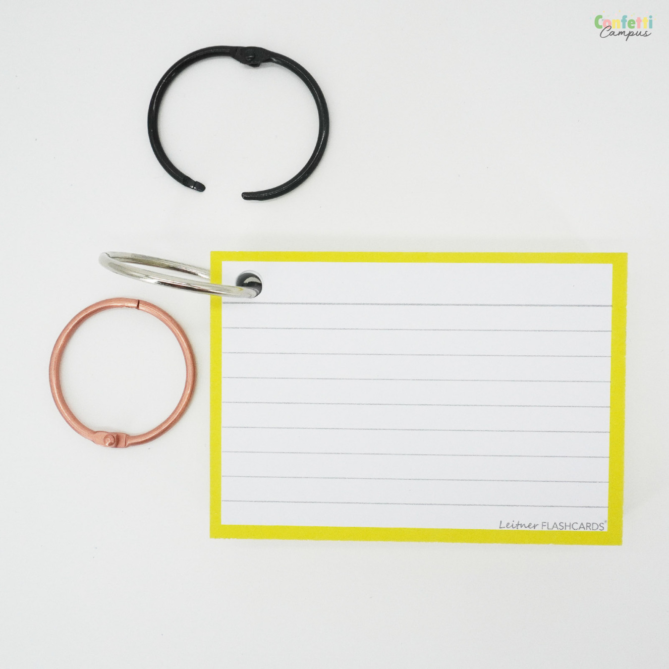 Leitner Flashcards A7 Gelinieerd Geel