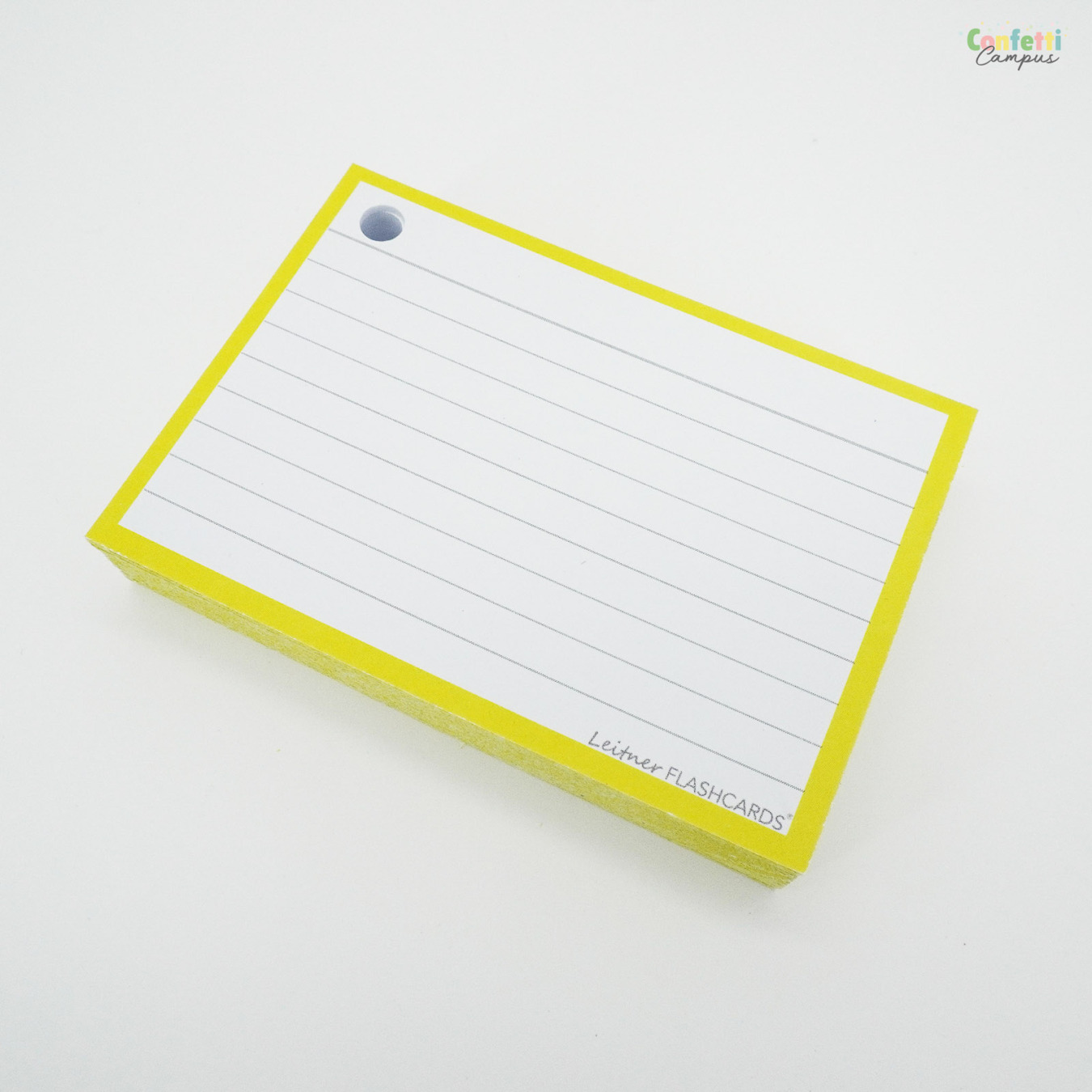 Leitner Flashcards A7 Gelinieerd Geel