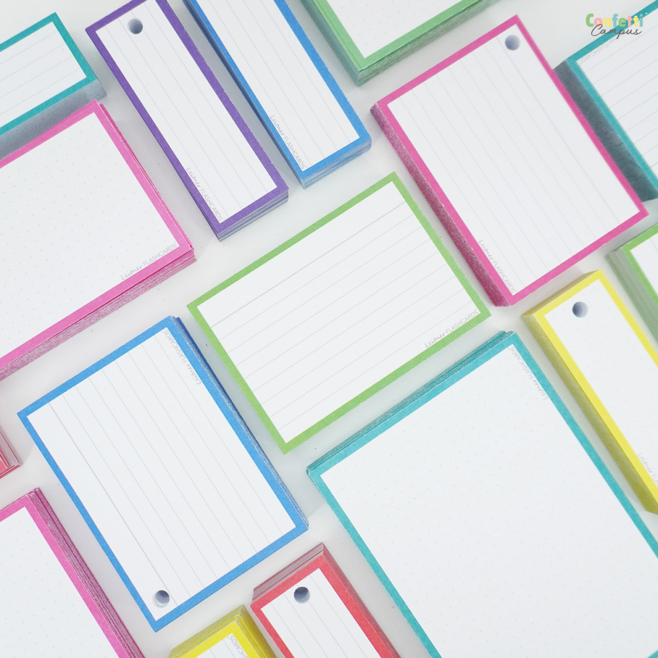 Leitner Flashcards A7 Gelinieerd Groen