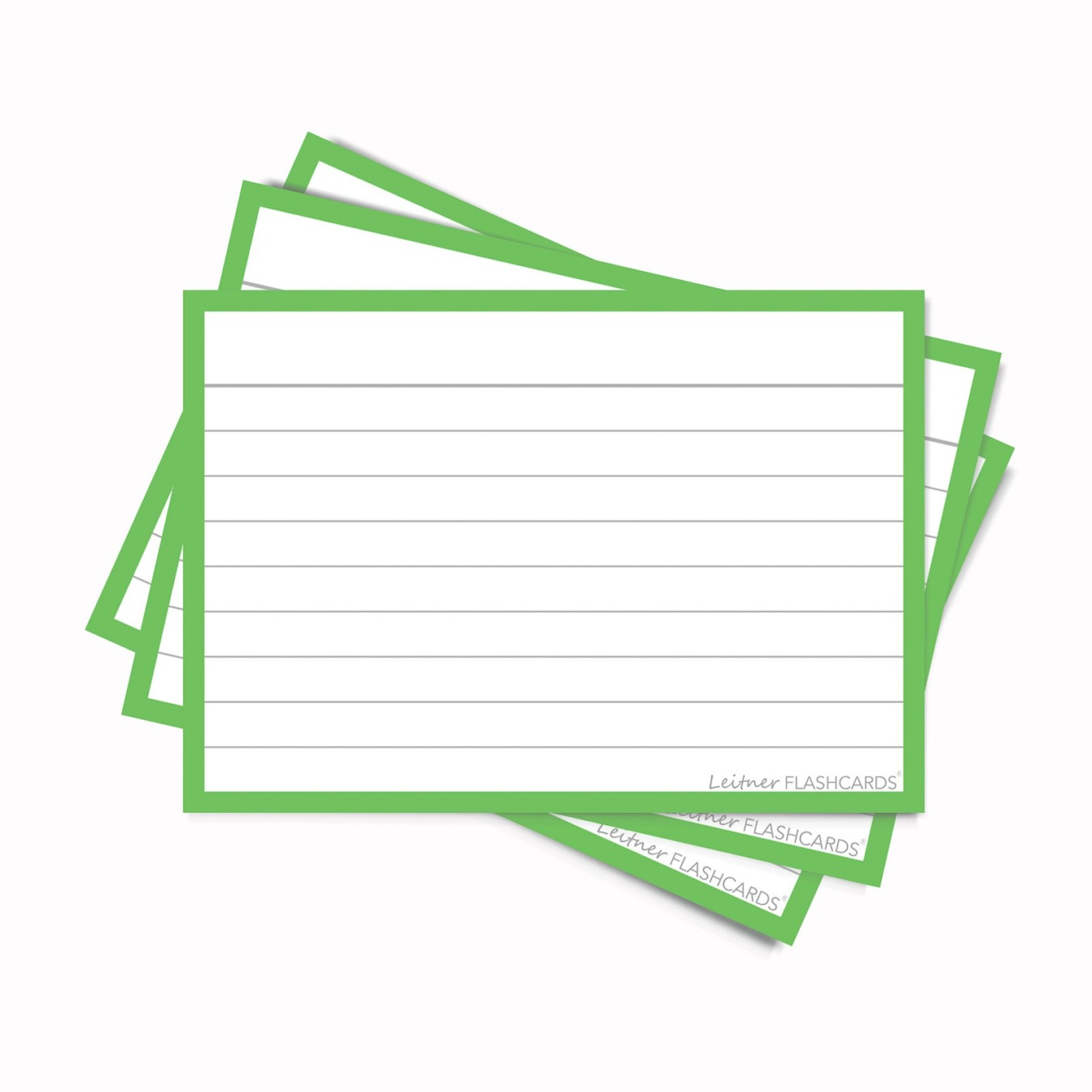 Leitner Flashcards A7 Gelinieerd Groen