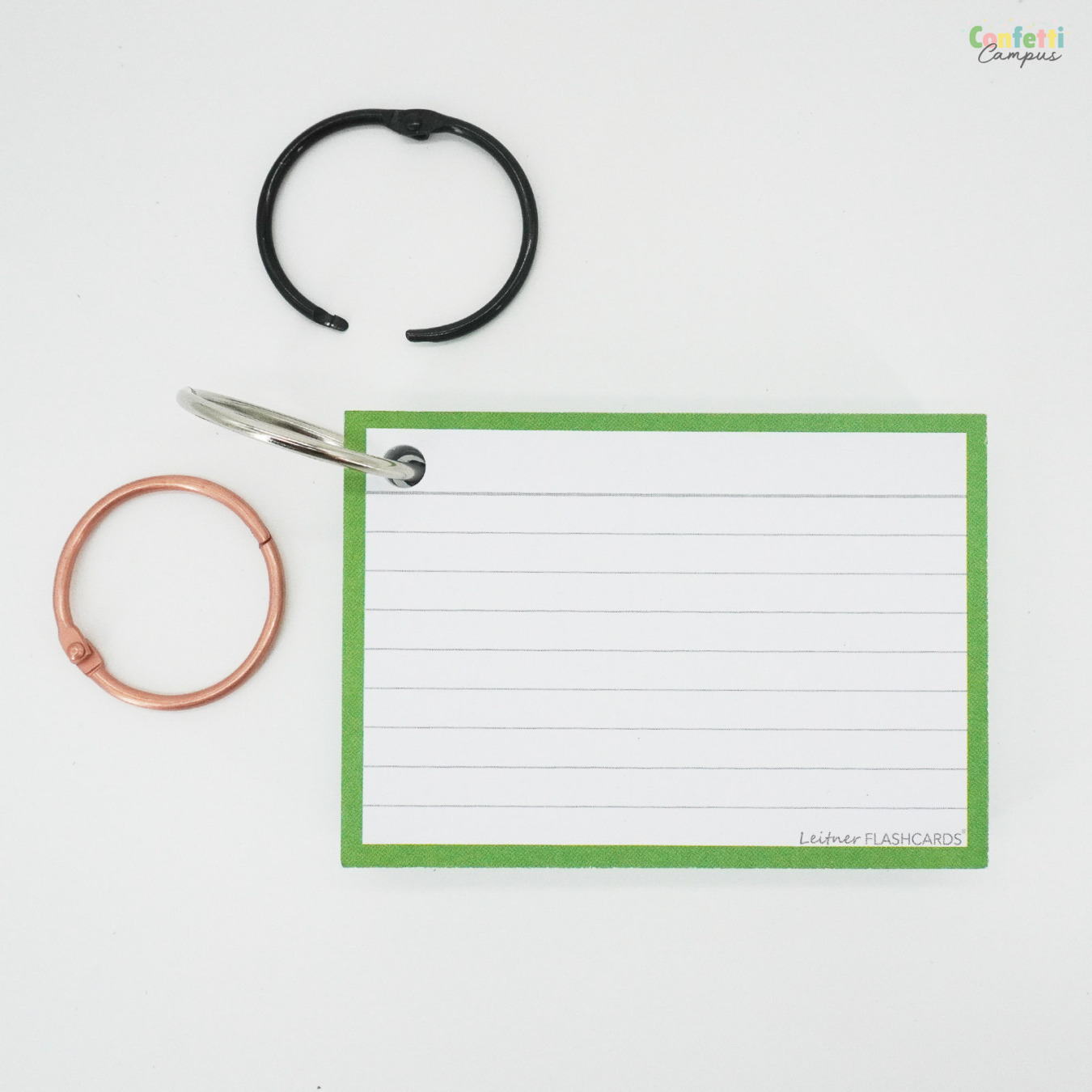 Leitner Flashcards A7 Gelinieerd Groen