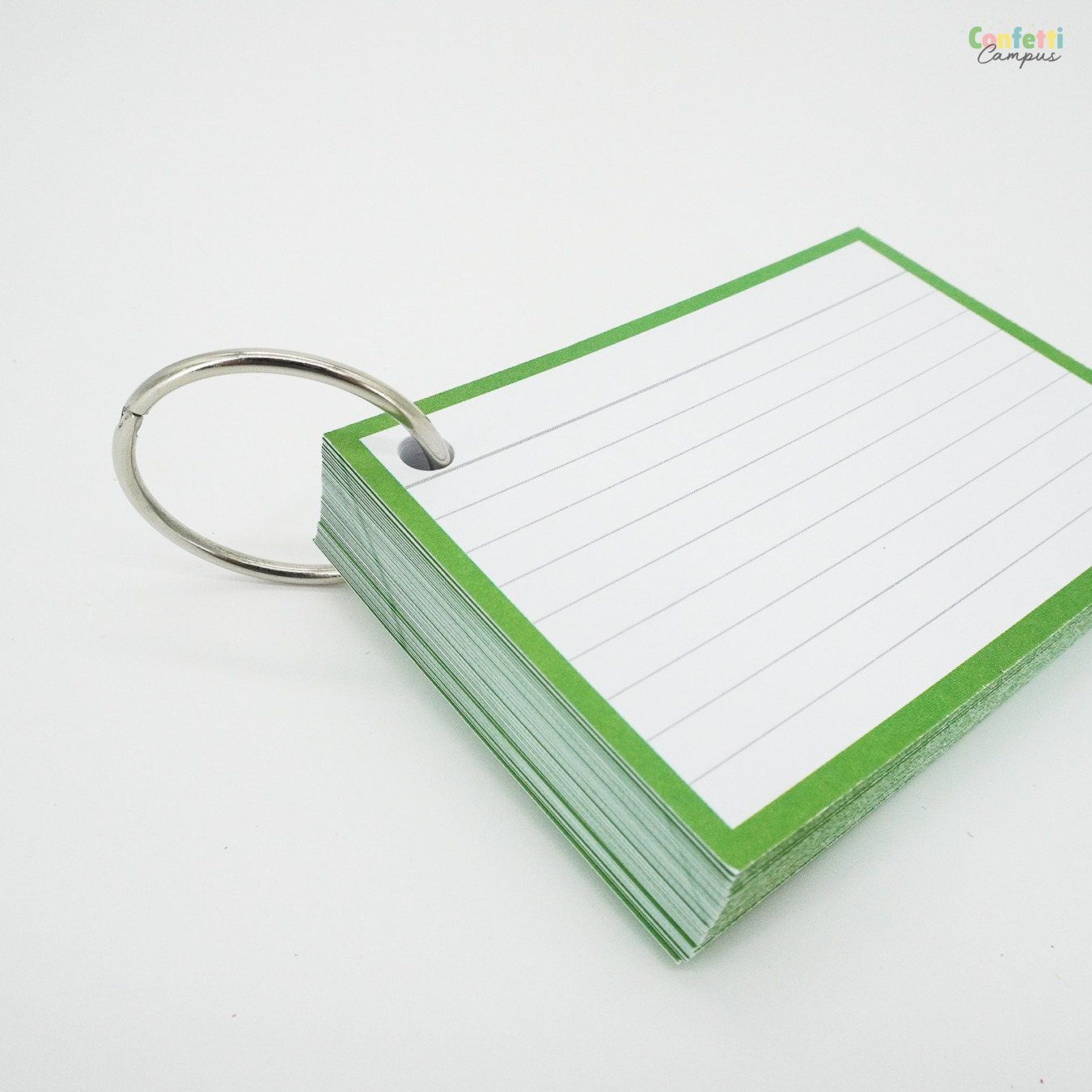 Leitner Flashcards A7 Gelinieerd Groen