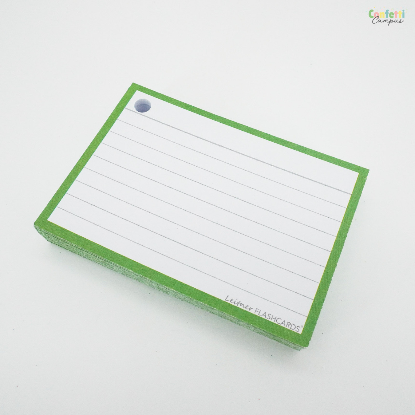 Leitner Flashcards A7 Gelinieerd Groen
