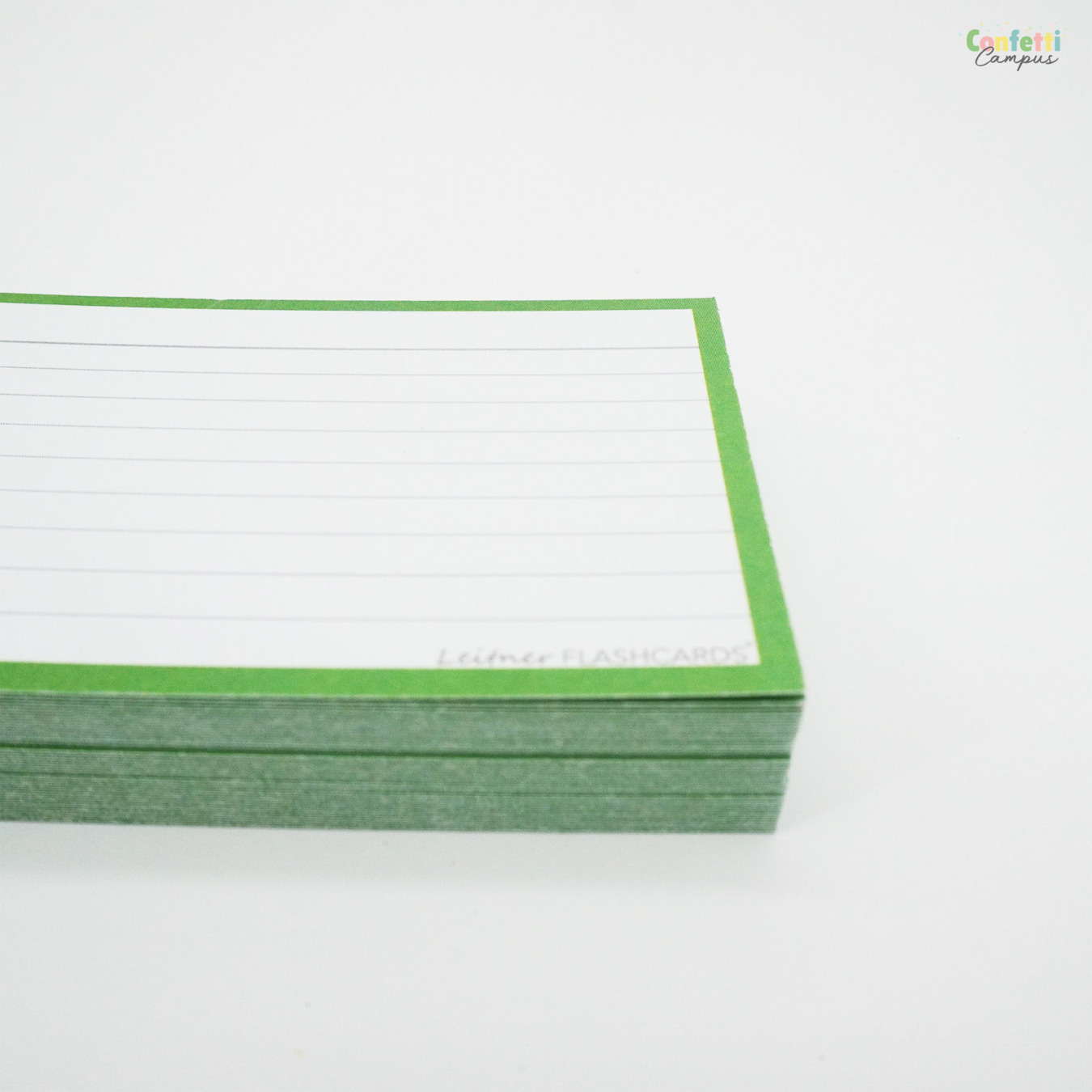 Leitner Flashcards A7 Gelinieerd Groen