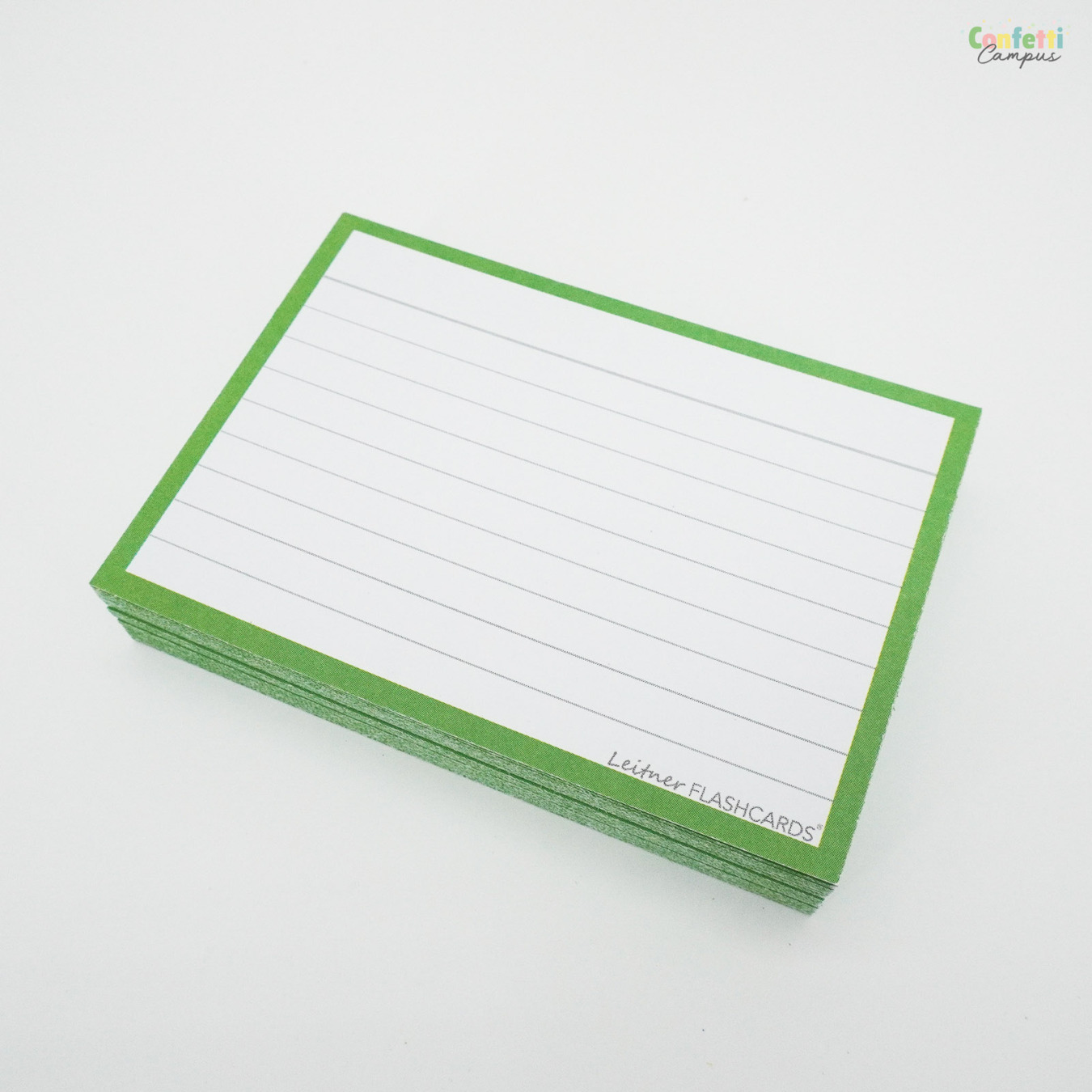 Leitner Flashcards A7 Gelinieerd Groen