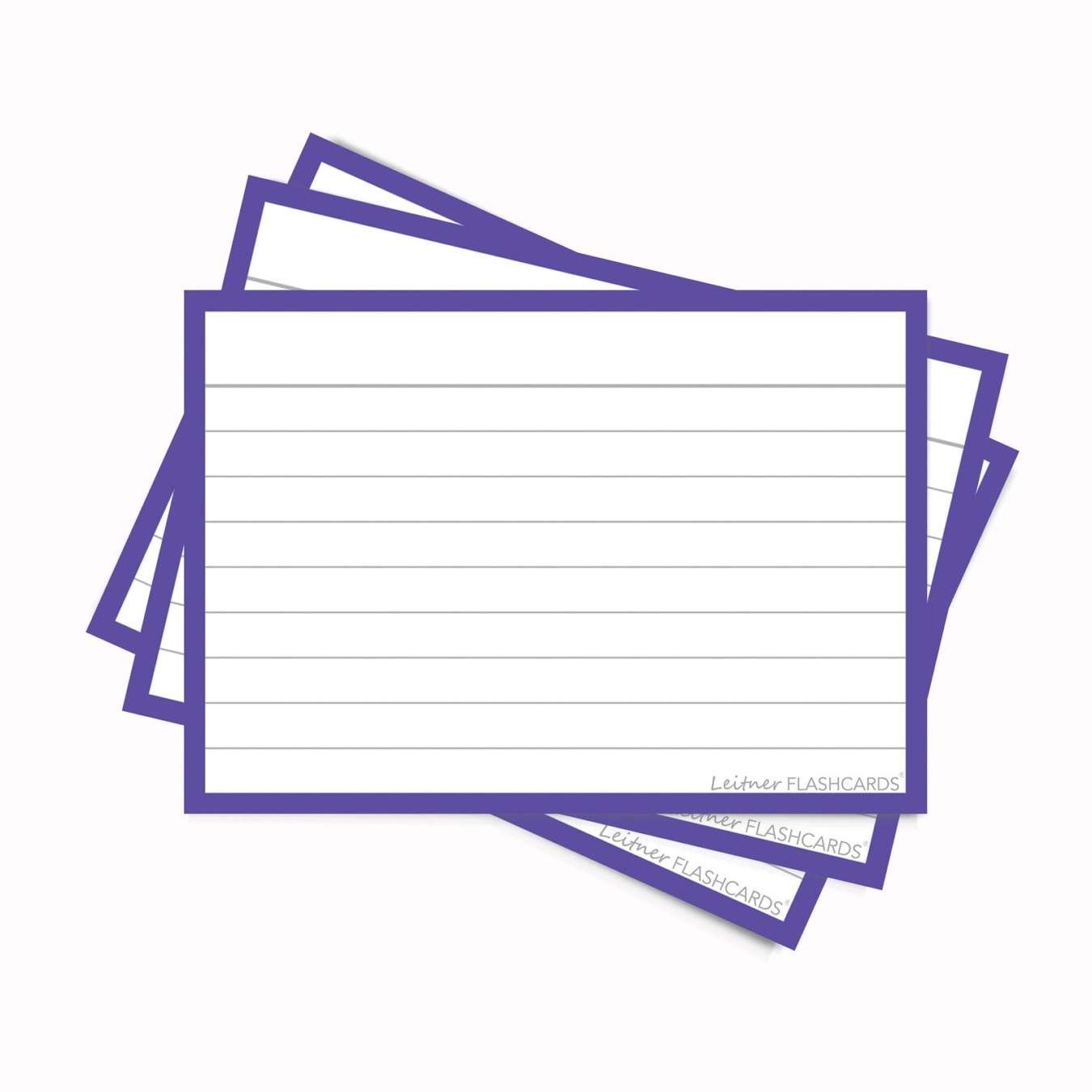 Leitner Flashcards A7 Gelinieerd Paars