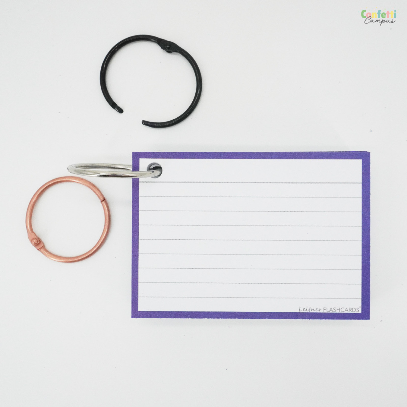 Leitner Flashcards A7 Gelinieerd Paars