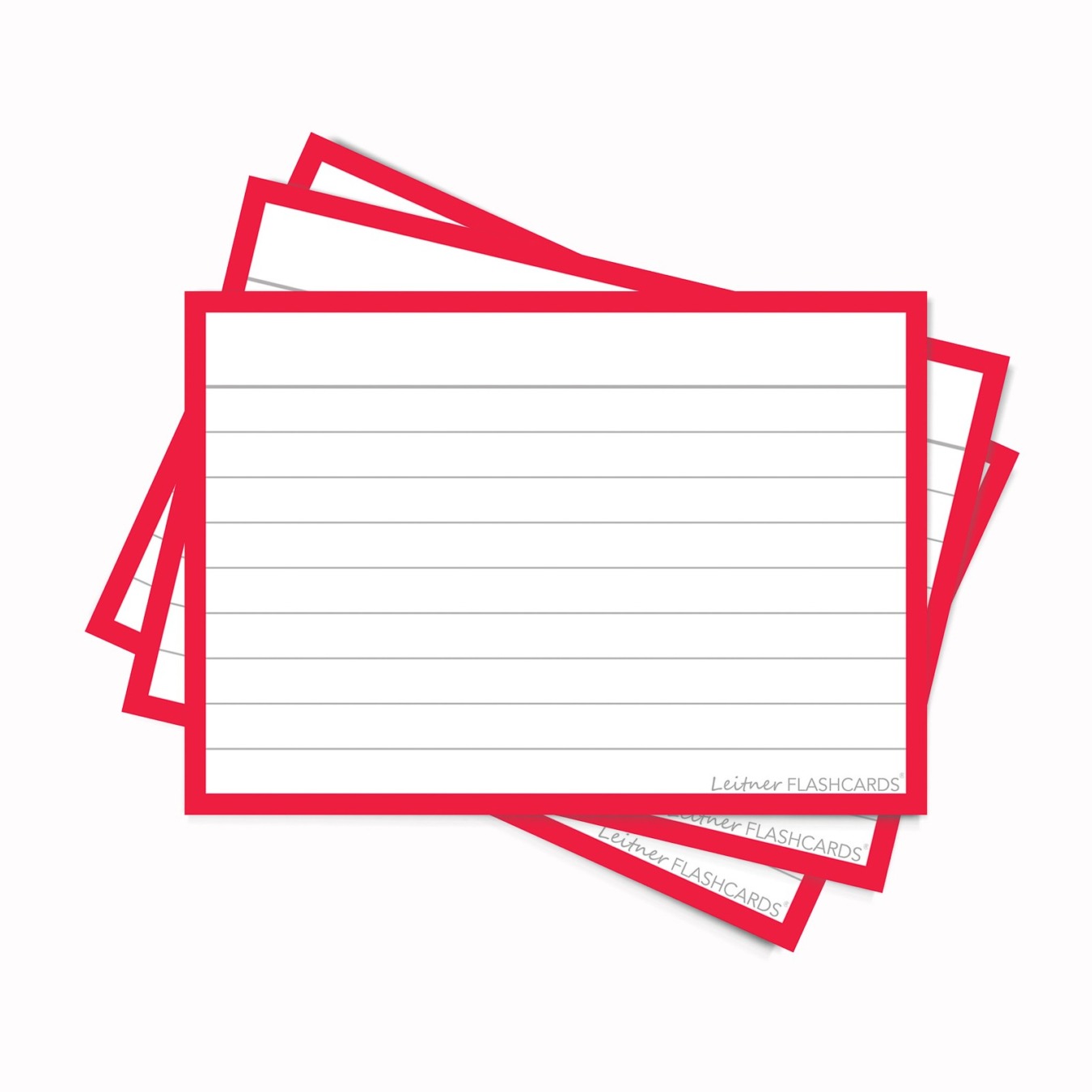 Leitner Flashcards A7 Gelinieerd Rood