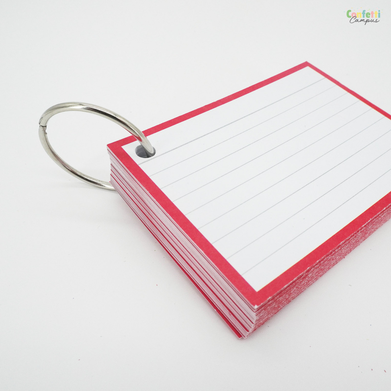 Leitner Flashcards A7 Gelinieerd Rood