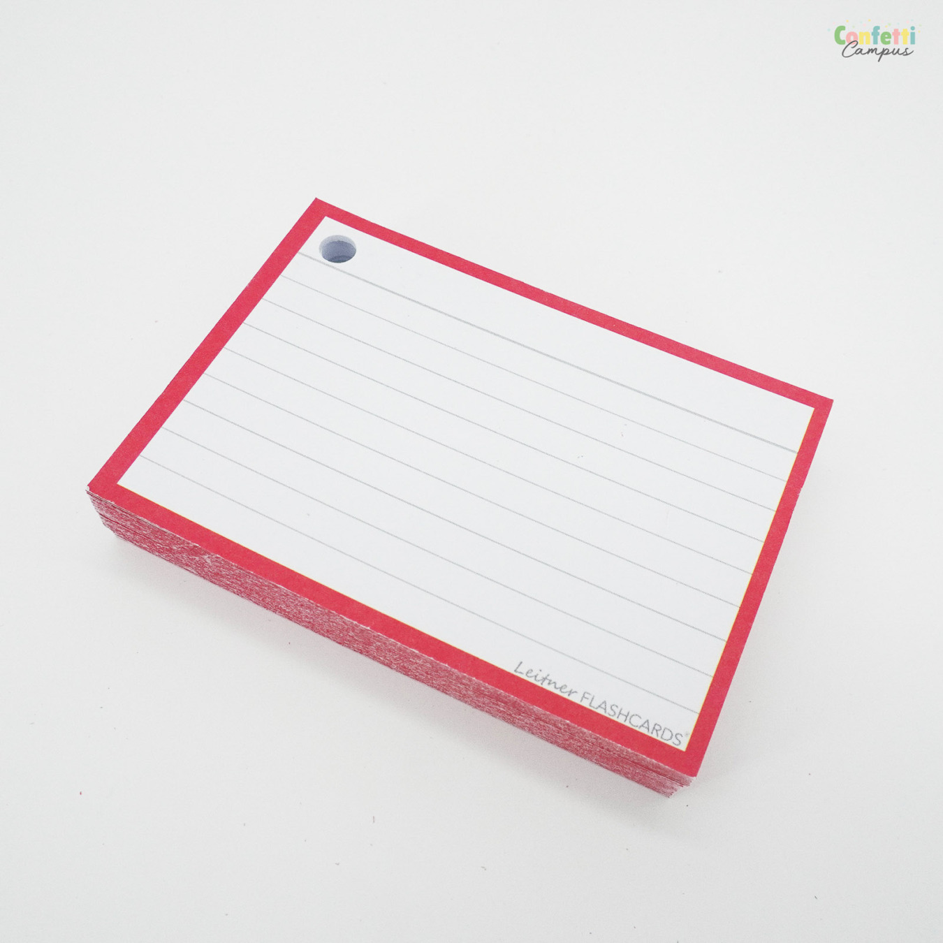 Leitner Flashcards A7 Gelinieerd Rood