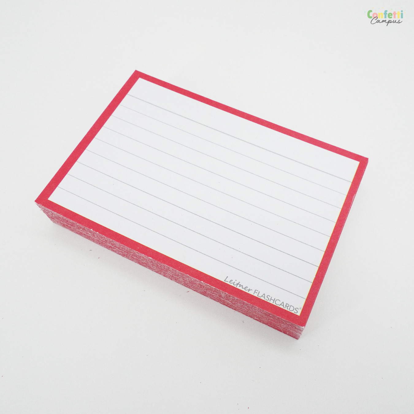 Leitner Flashcards A7 Gelinieerd Rood